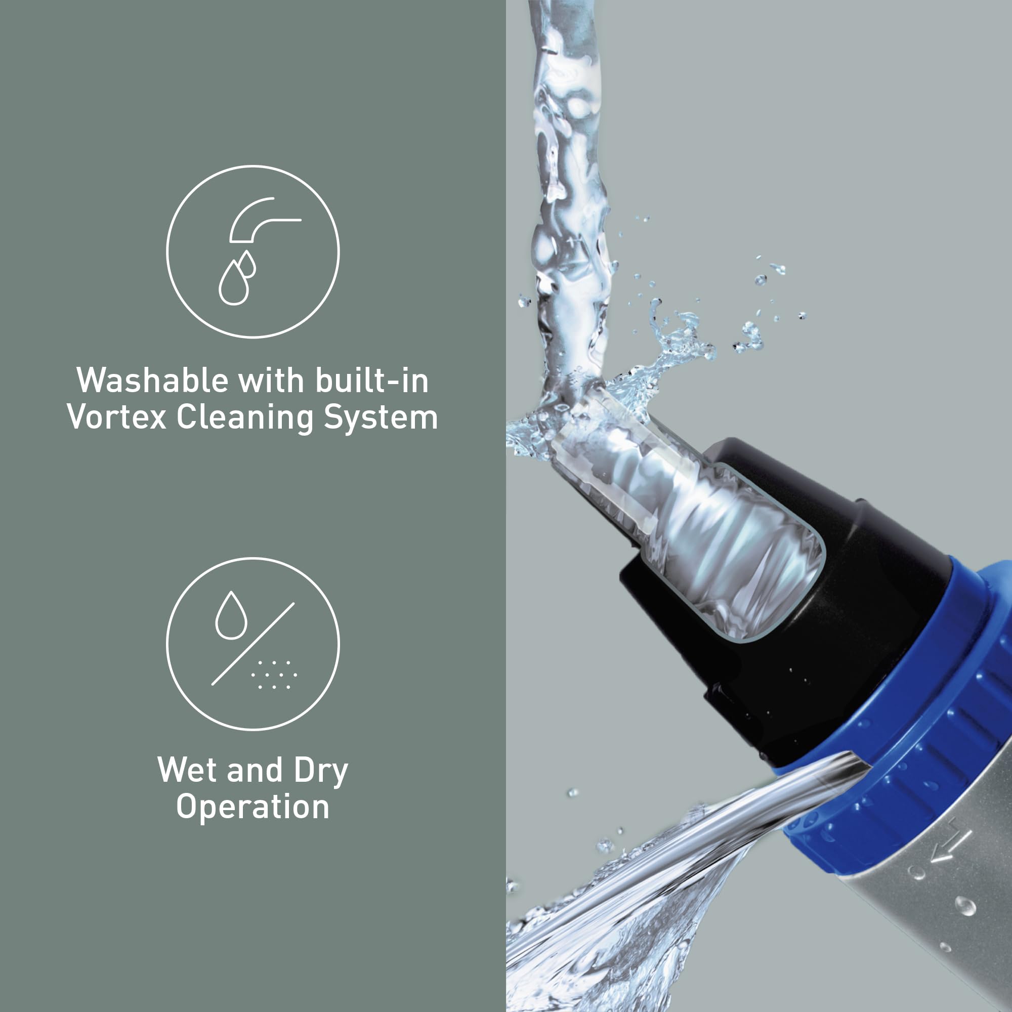 Panasonic ER-GN30-K vortex-cleaning-system for fast blade cleaning