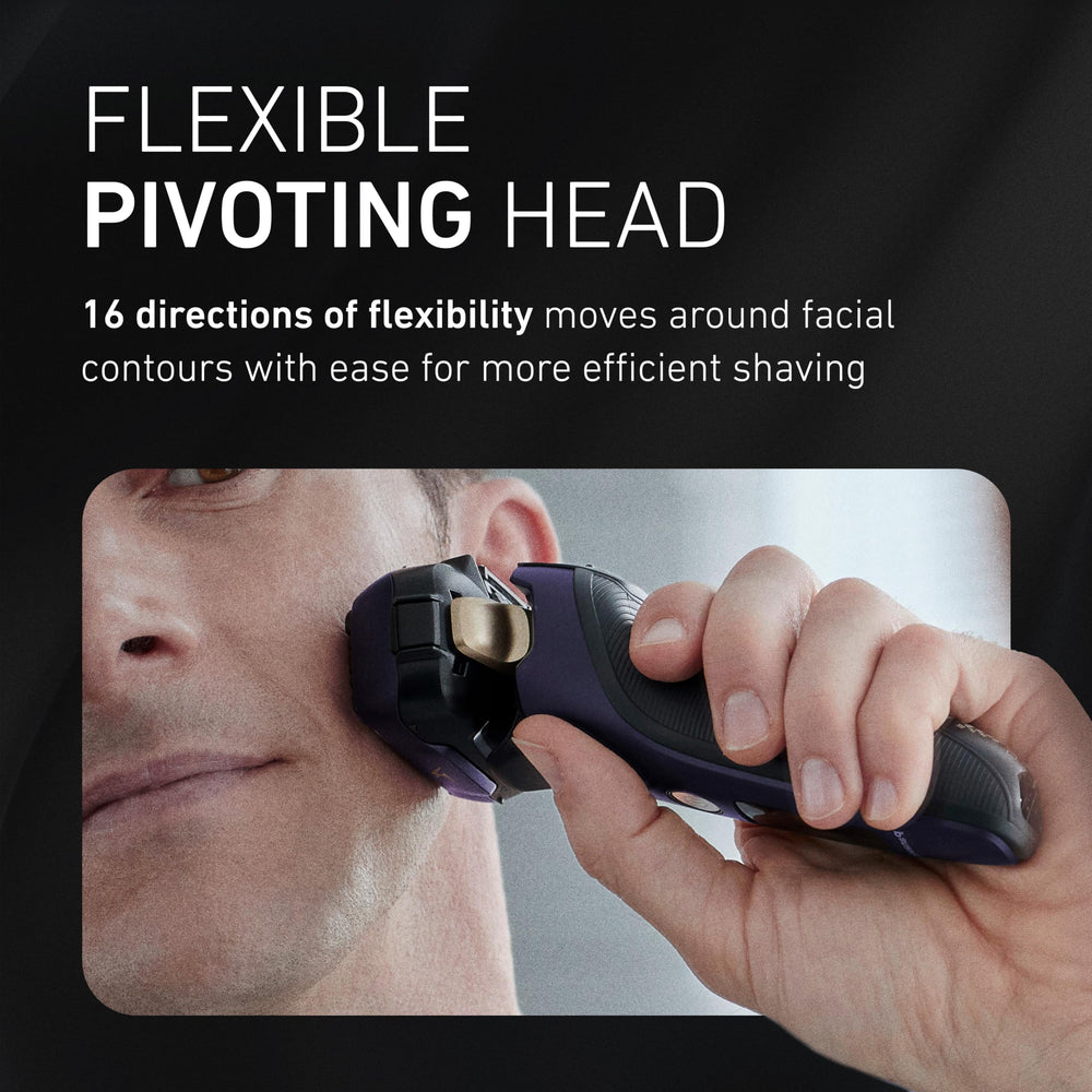 Panasonic ES-ALV6HA five-blade system lifts hairs for a close finish.