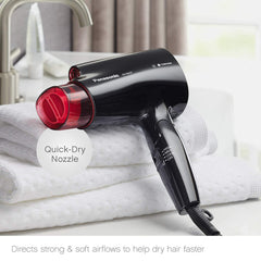 Panasonic nanoe technology releases moisture-rich ions for hydrated-looking hair.