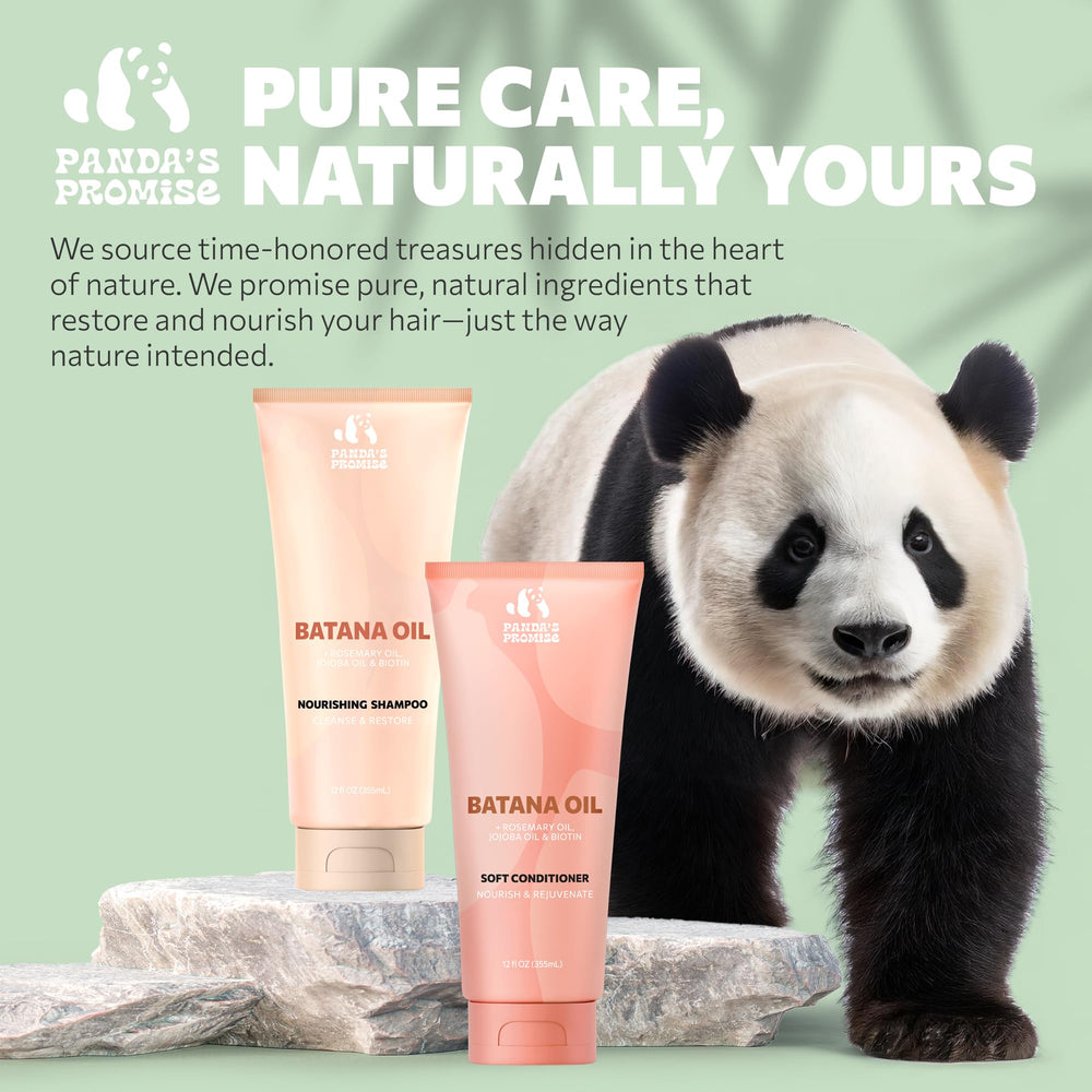 Panda's Promise Batana Oil hair texture display suggests nourished defined curls