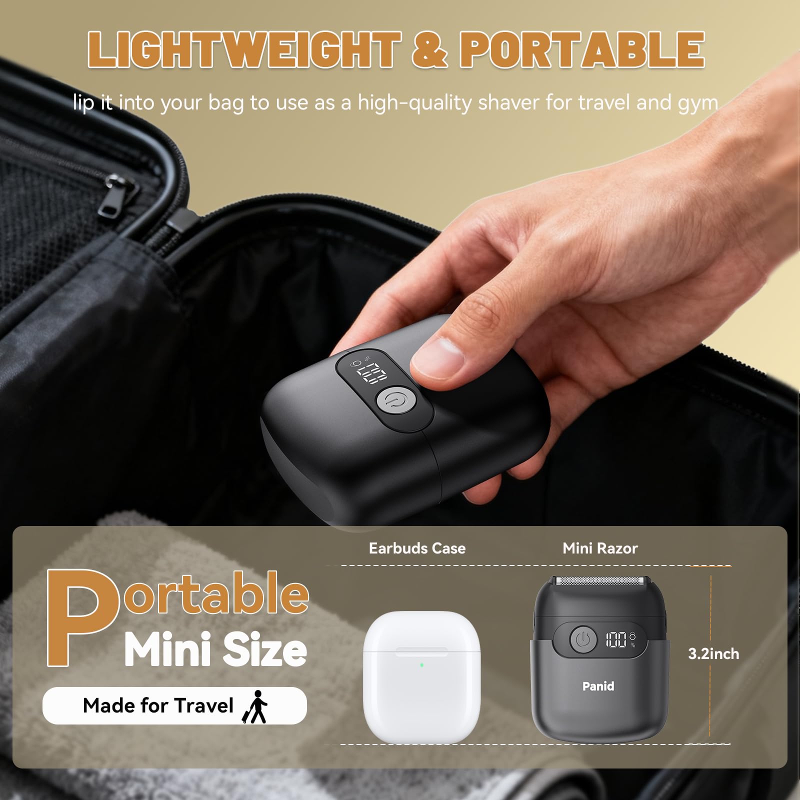 Panid shaver being charged with USB-C highlights fast charging convenience