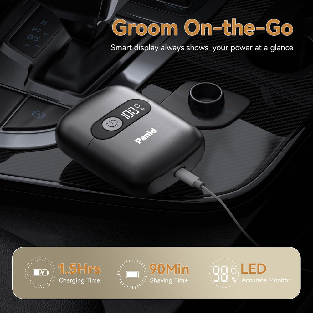 Panid shaver for wet or dry use emphasized in shower setting