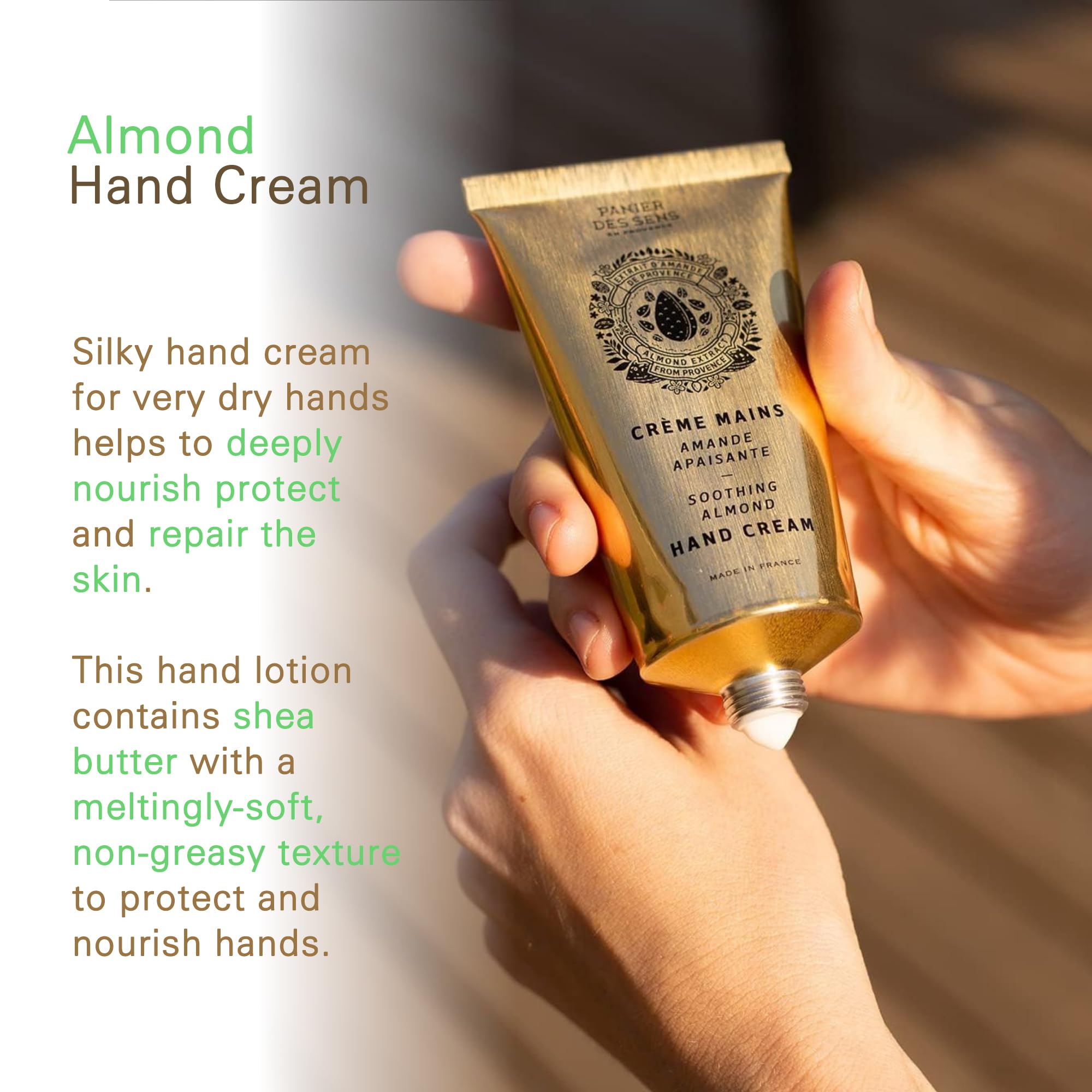 Panier des Sens hand cream texture swirl demonstrating luxurious, long-lasting moisture