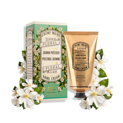 Panier des Sens Jasmin Hand Cream tube closeup shows silky texture for dry hands.