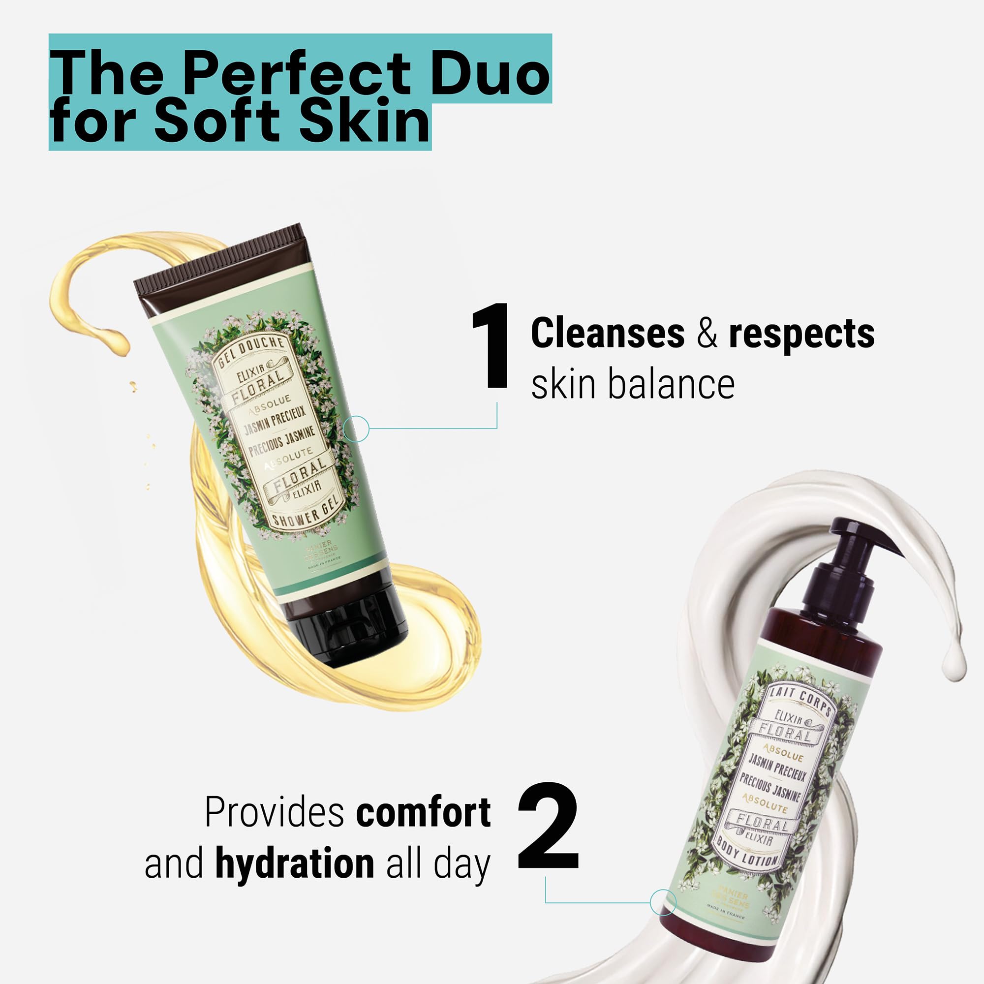 Panier des Sens Jasmine Moisturizing Body Wash suitable for women and men, daily use