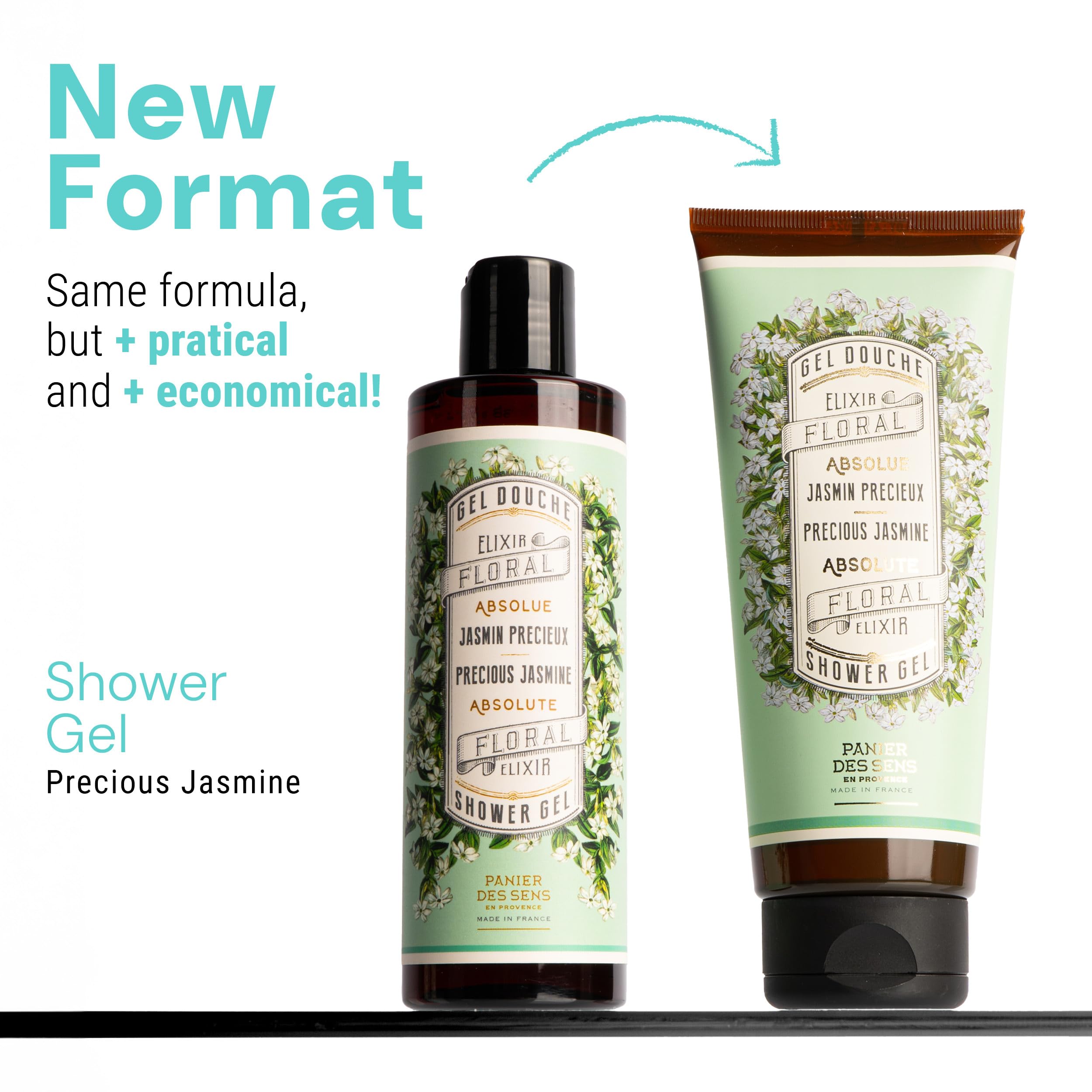 Panier des Sens Jasmine Moisturizing Body Wash creamy lather close-up for daily softness
