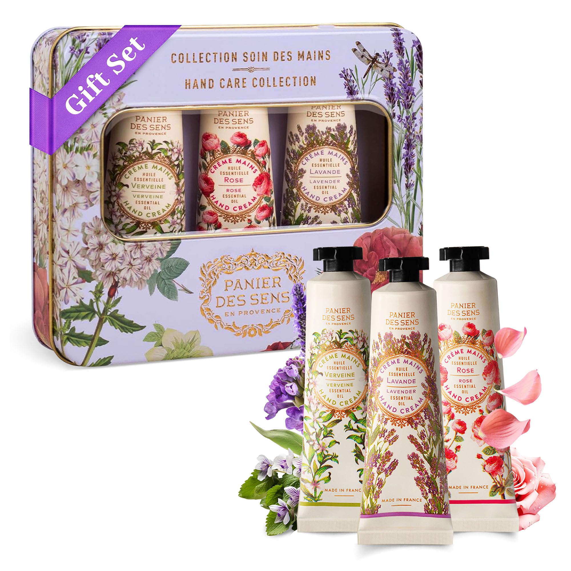 Panier des Sens mini hand cream set gift box – elegant Provence design for gifting.
