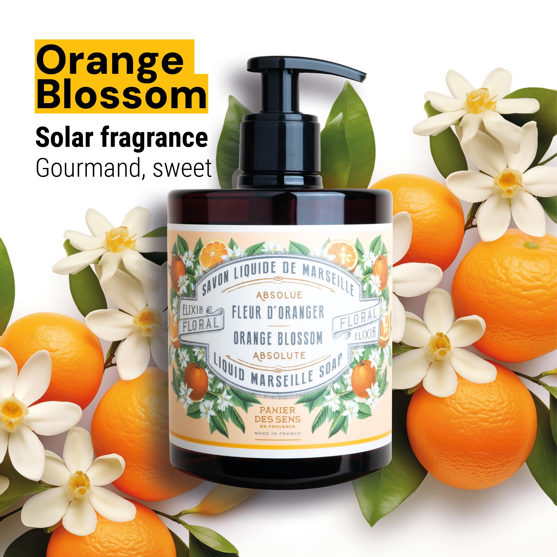 Panier des Sens orange blossom foaming lather enhances daily hand washing gourmand aroma