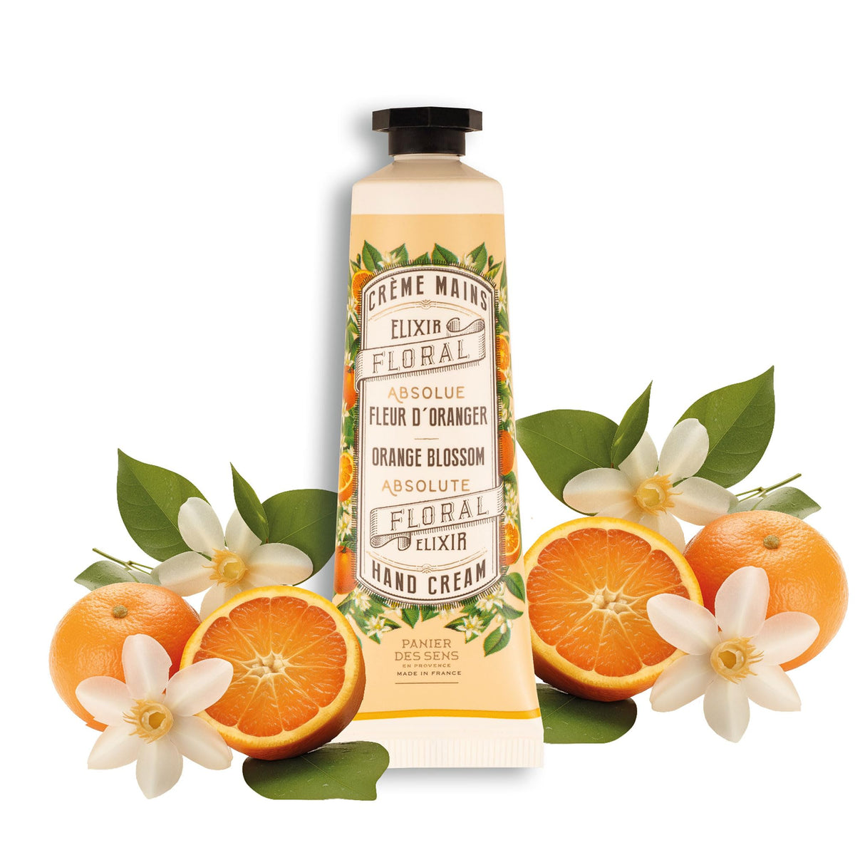 Panier des Sens orange blossom mini hand cream packaging showcases travel-size convenience for on-the-go care