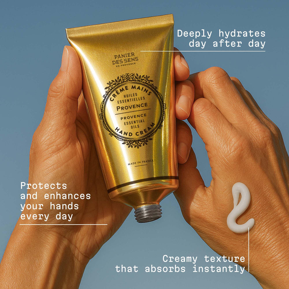 Panier des Sens Provence hand cream fragrance closeup highlighting lemon and cypress aroma