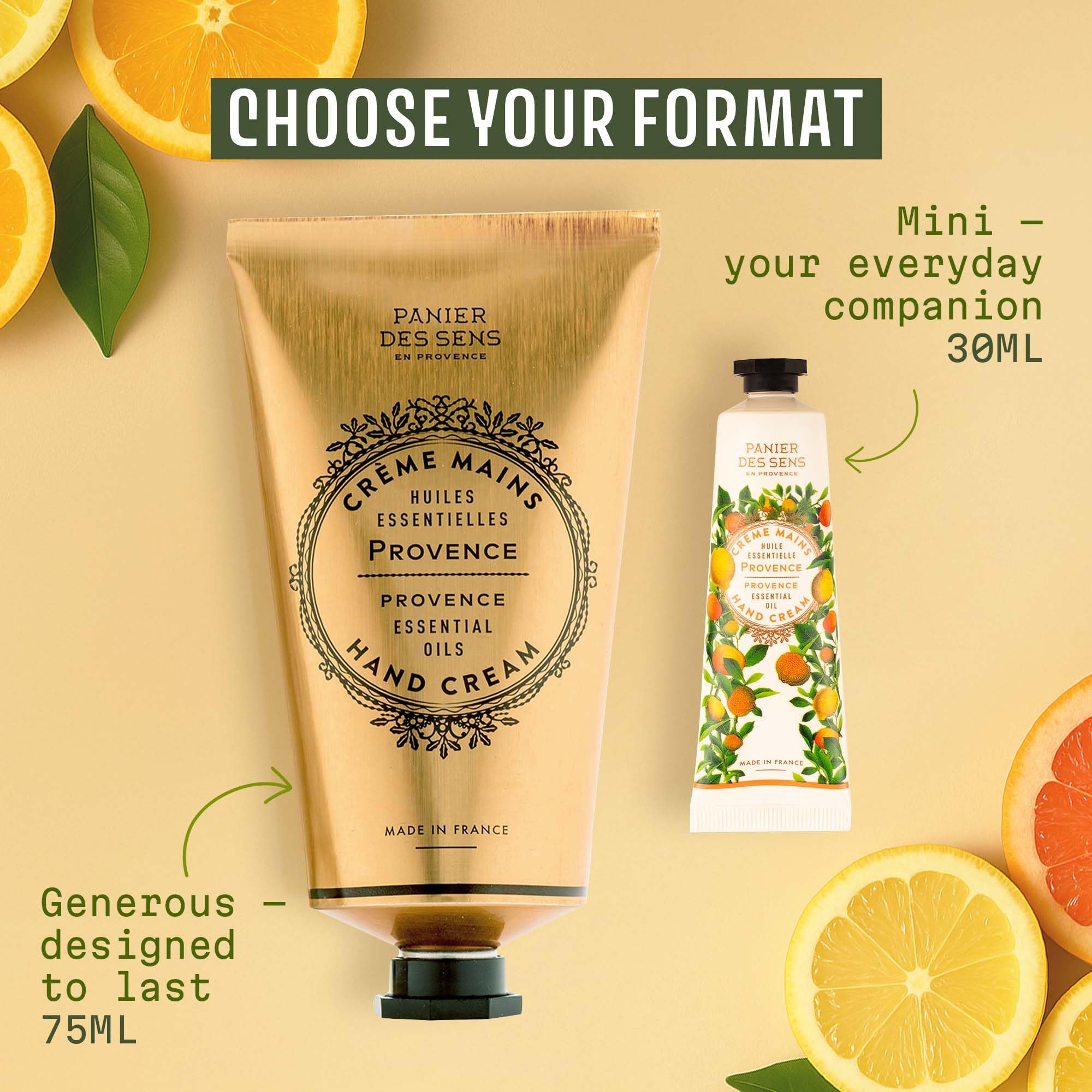 Panier des Sens Provence hand cream eco packaging illustration