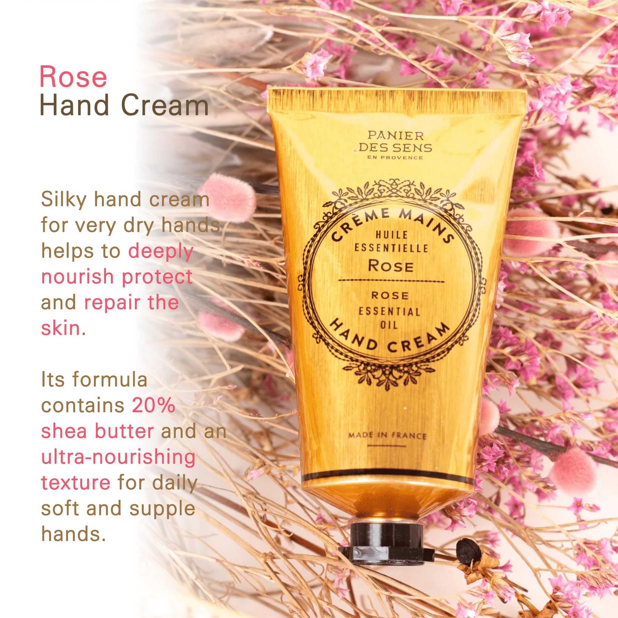 Panier des Sens Rose Hand Cream recyclable packaging emphasizing sustainability