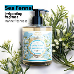 Panier des Sens foaming hand soap highlights sea-samphire freshness in a rich lather