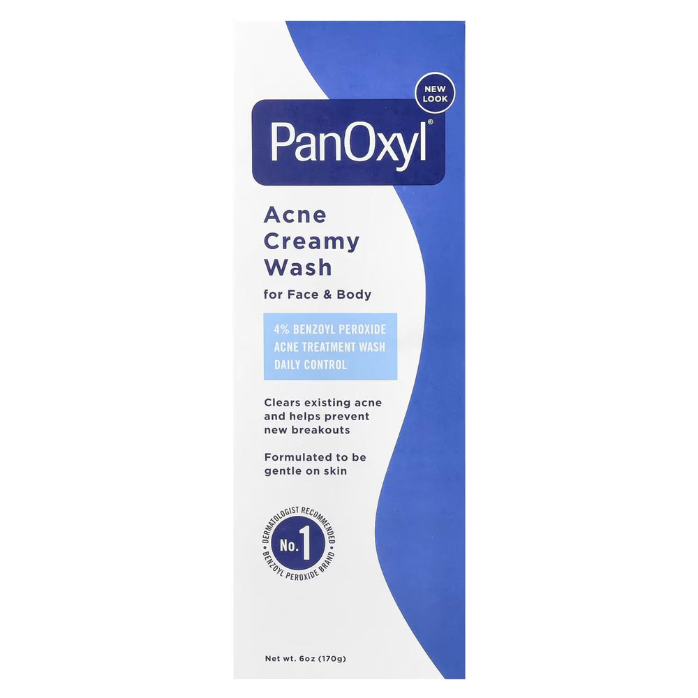 PanOxyl Creamy Acne Wash ingredient graphic explains humectants and emollients for hydration