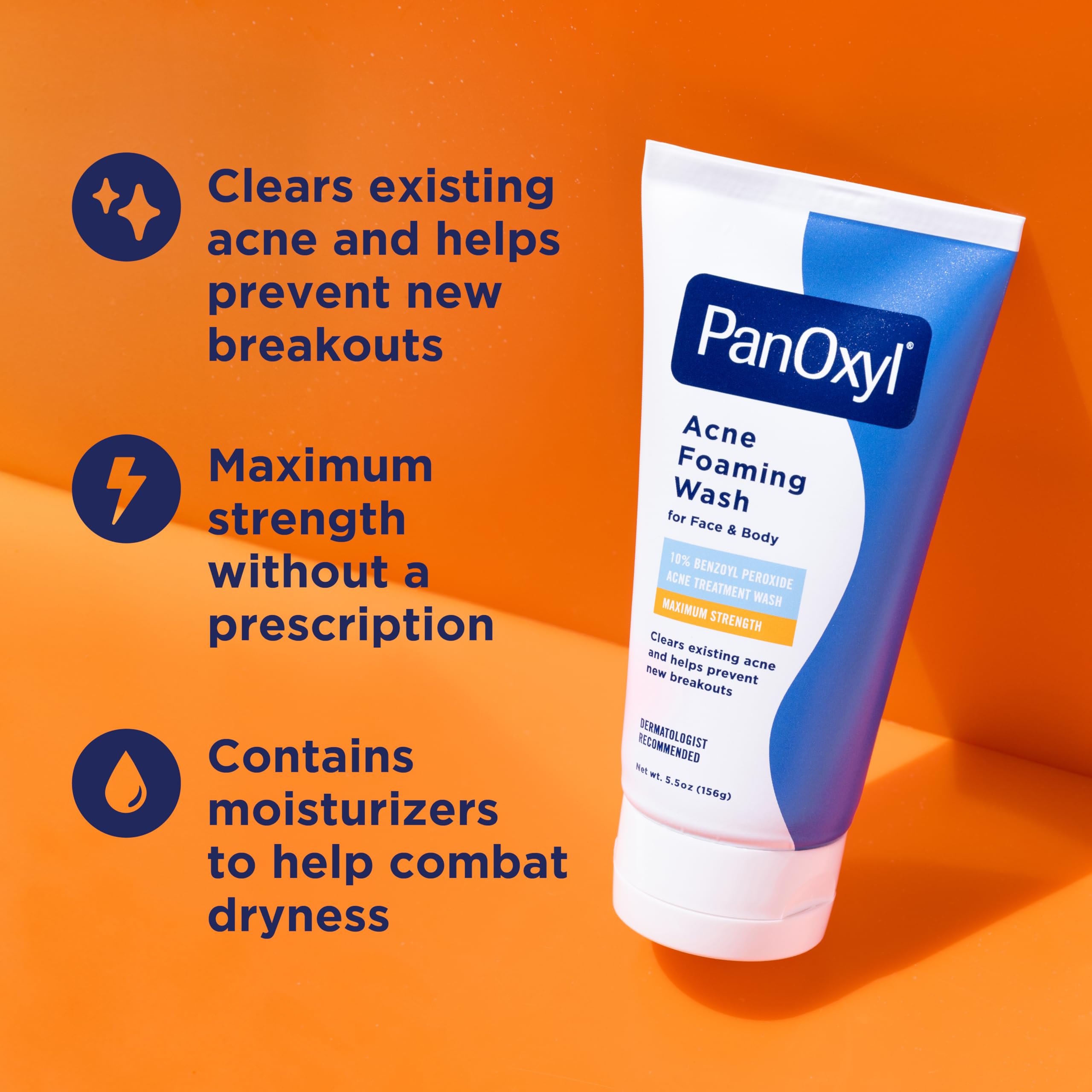 Close-up of PanOxyl foam texture showing gentle yet effective lather
