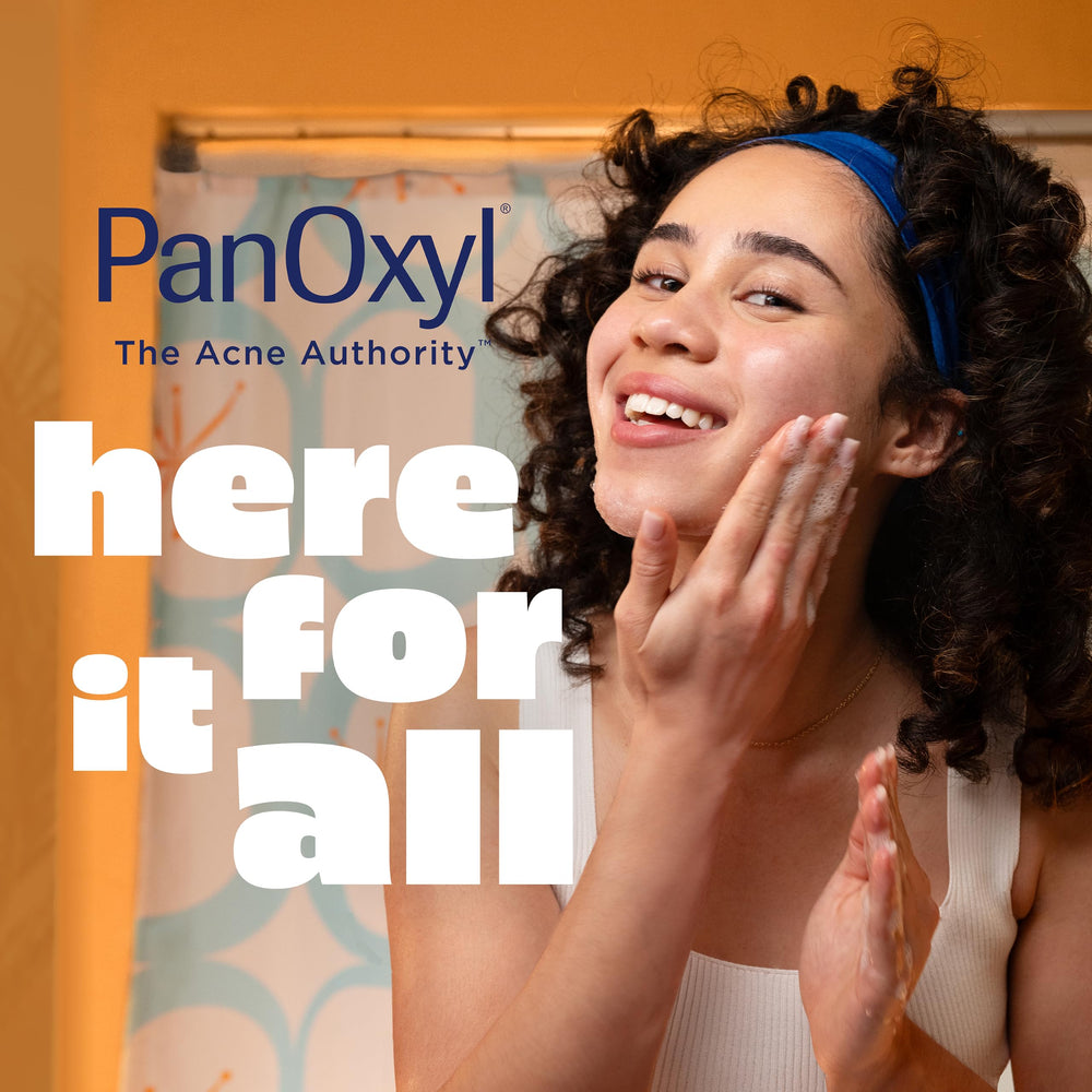 PanOxyl next to hand to show 6 ounce size for convenience