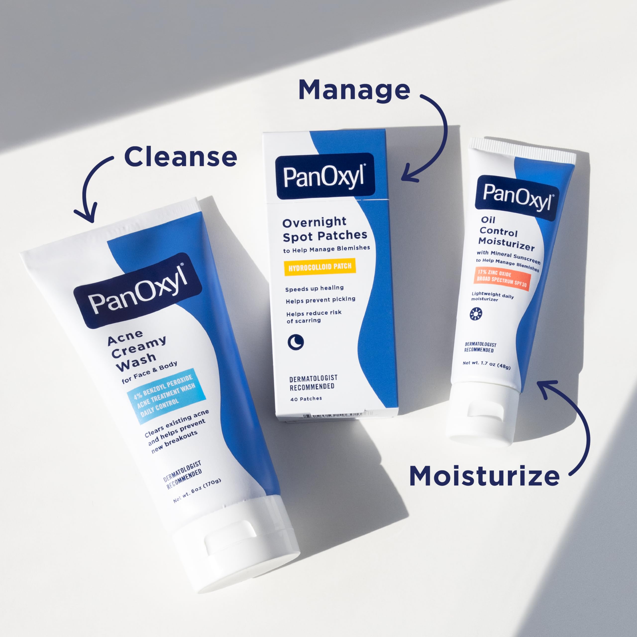 PanOxyl bottle packed in travel bag for on-the-go acne care