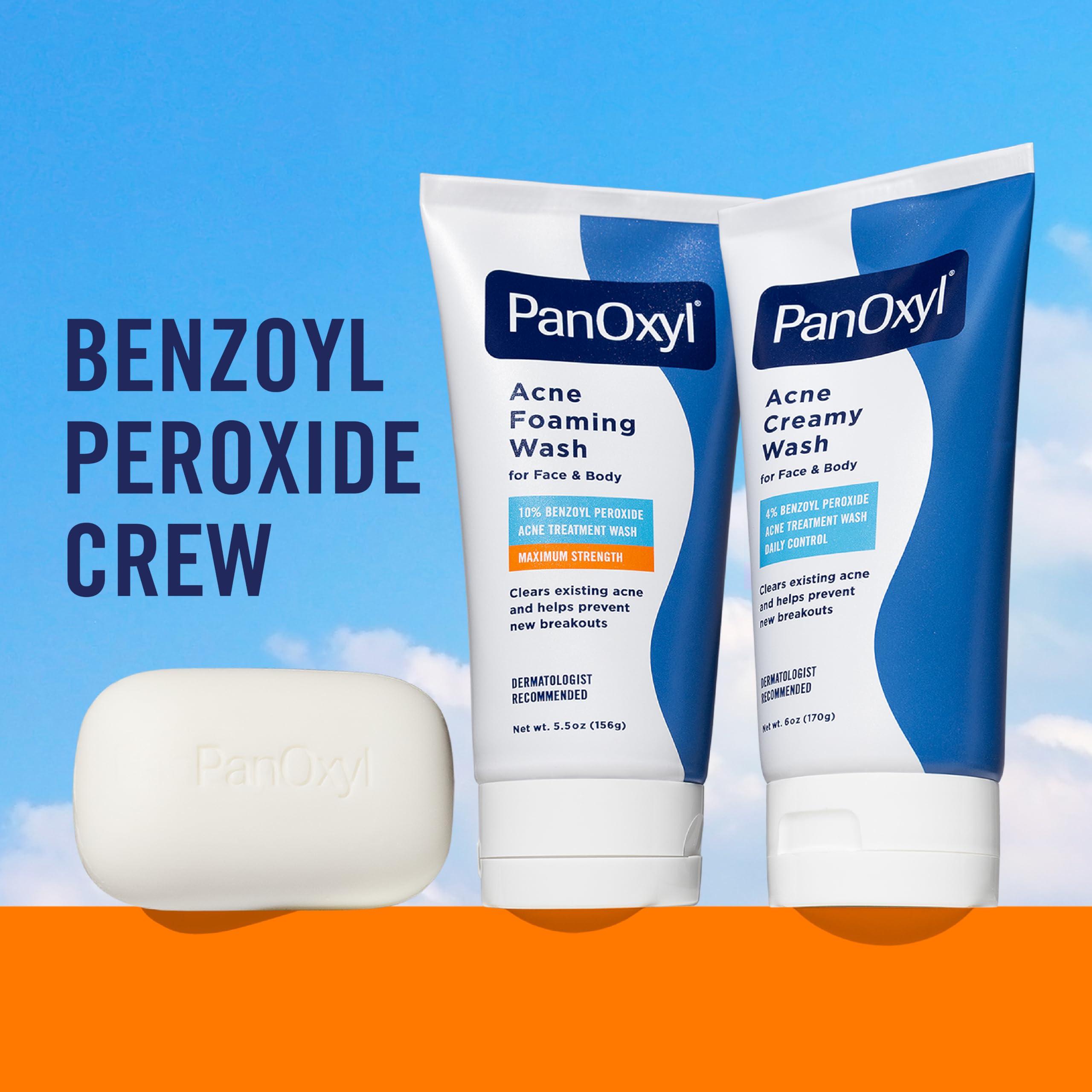 PanOxyl before and after graphic illustrating clearer skin progress