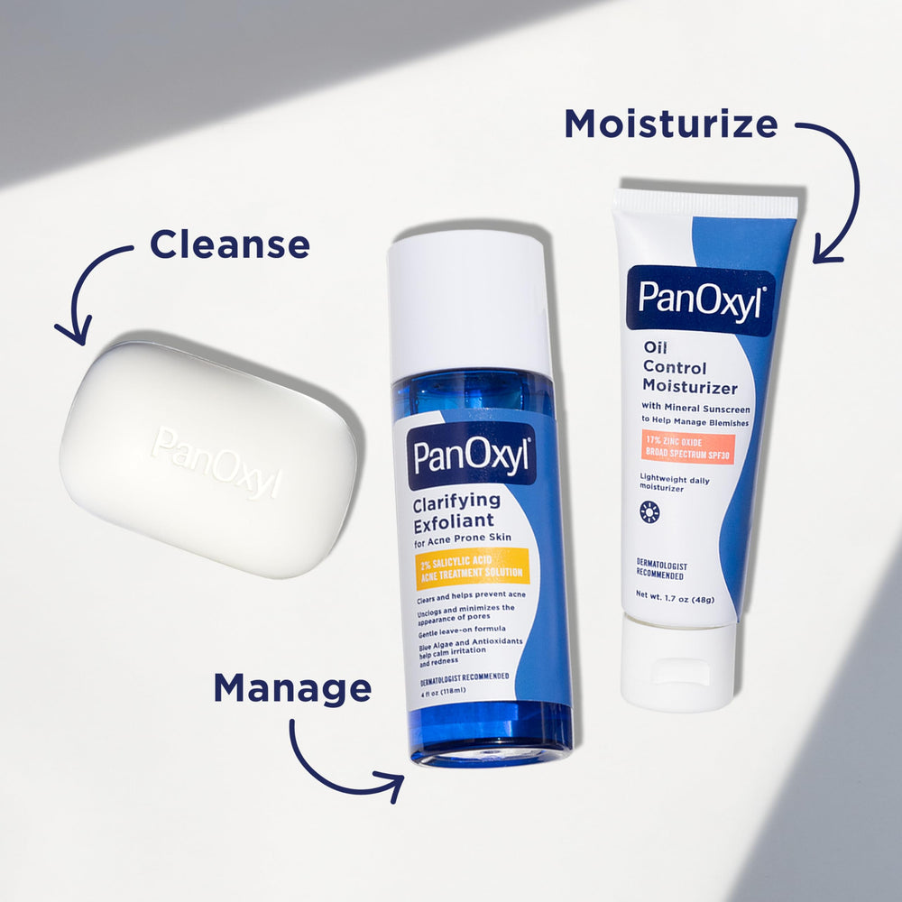 PanOxyl close-up texture showing smooth non-drying formulation