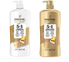 Pantene Advanced Care Conditioner bottle back, highlights detangling and bond-strengthening benefits