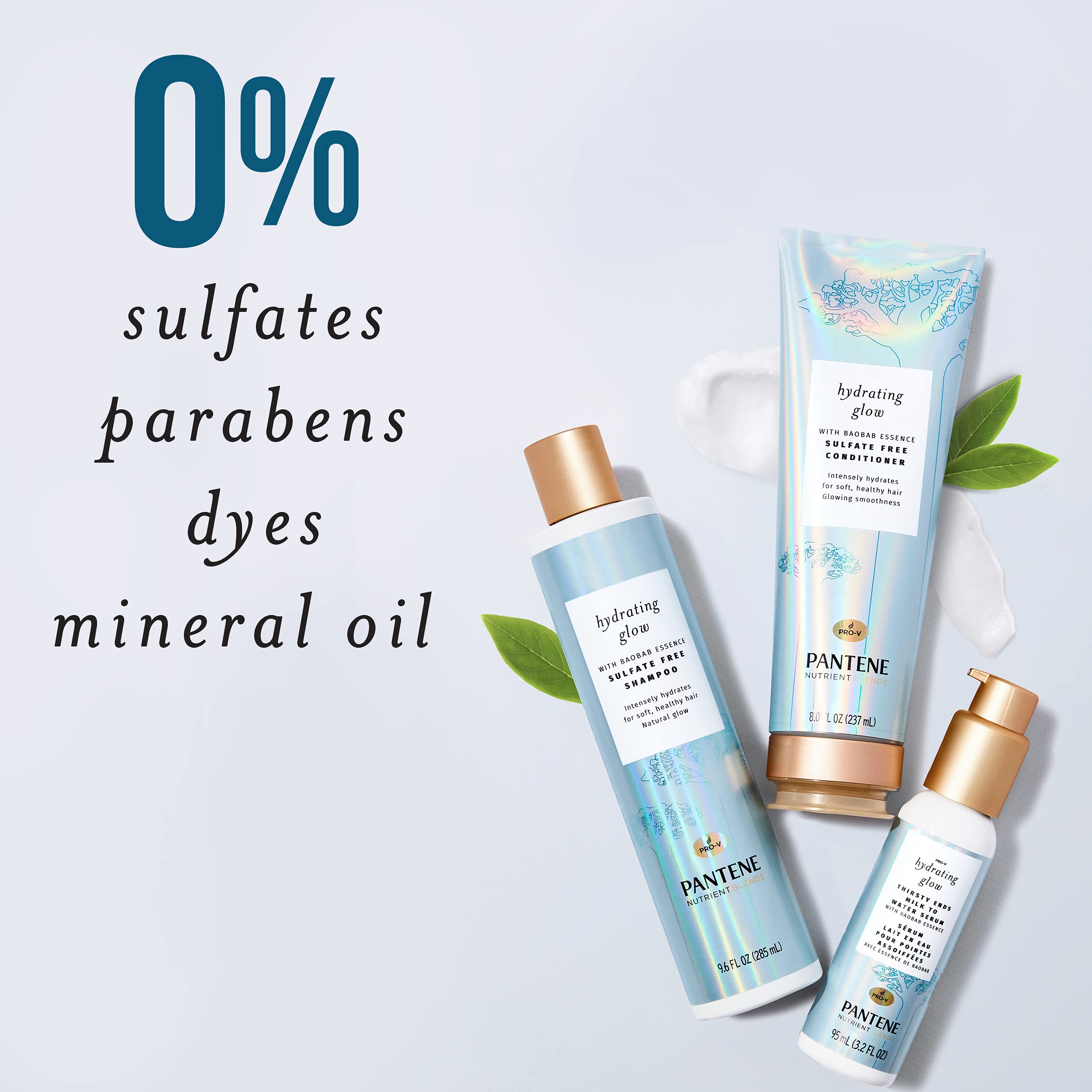 Pantene Baobab essence ingredient close-up emphasizes nourishing hydration.