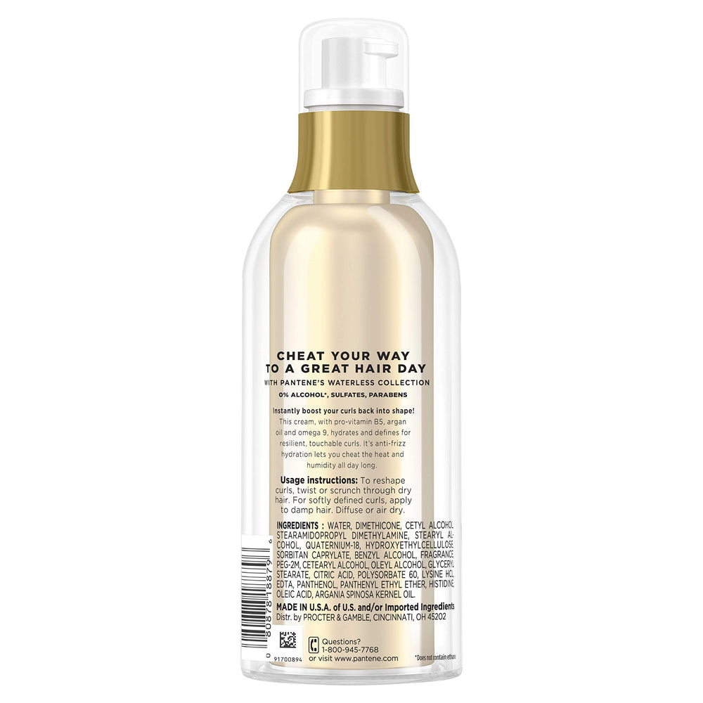Pantene Curl Affair Shaping Cream jar close-up highlighting moisture