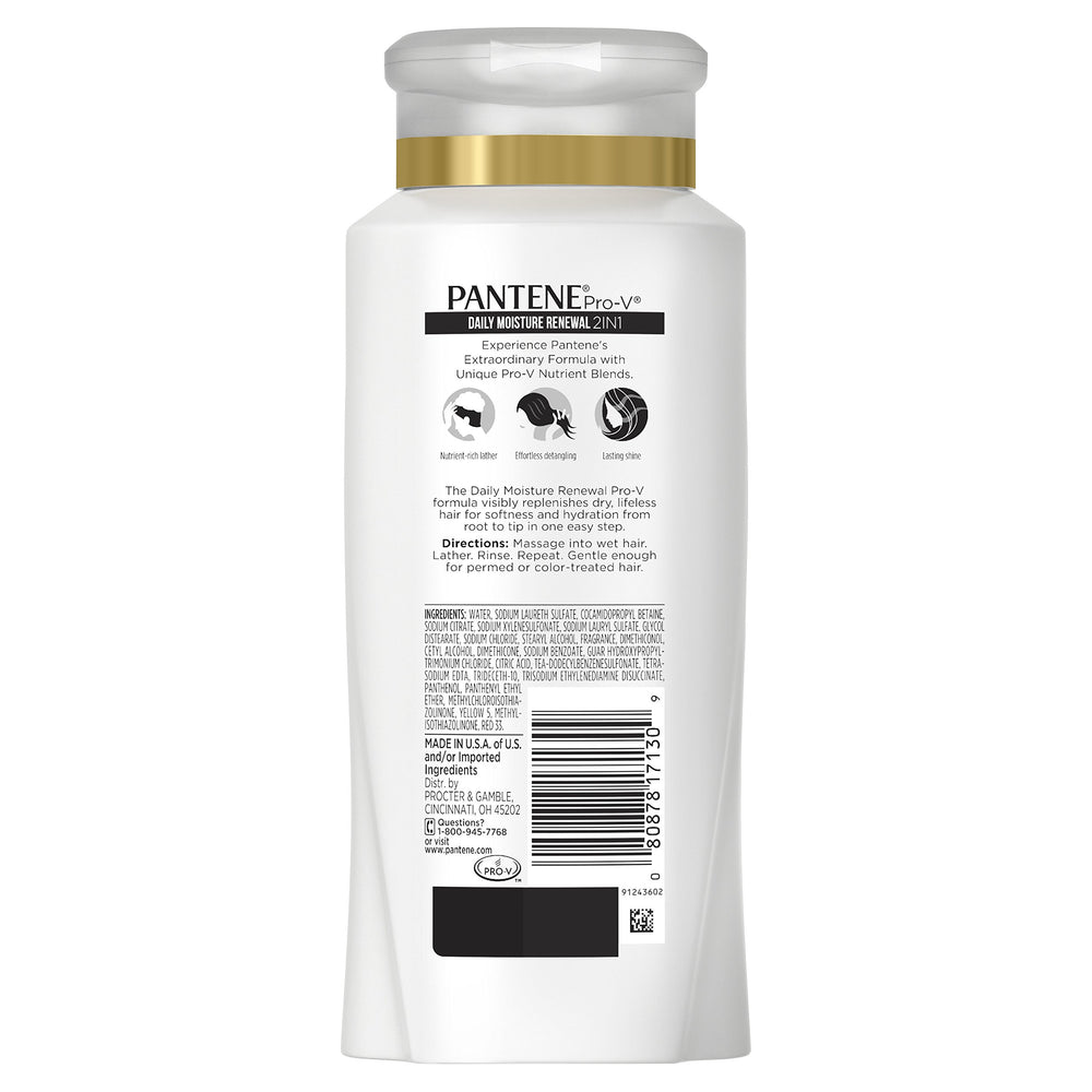 Pantene Pro-V Daily Moisture Renewal 2-in-1 lather demonstrates easy detangling and smooth results.