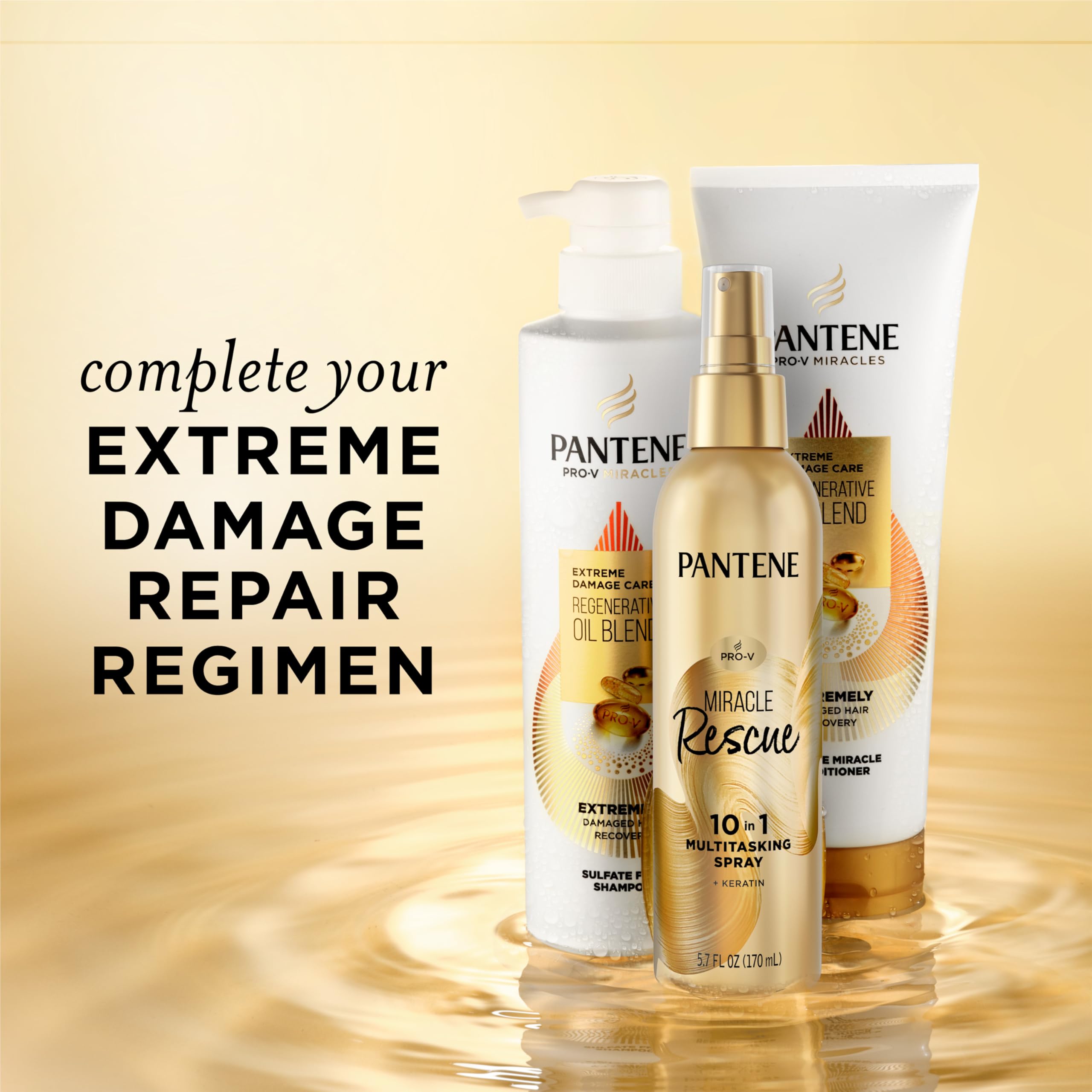 Pantene Miracle Rescue frizz-control for humid-day styling.