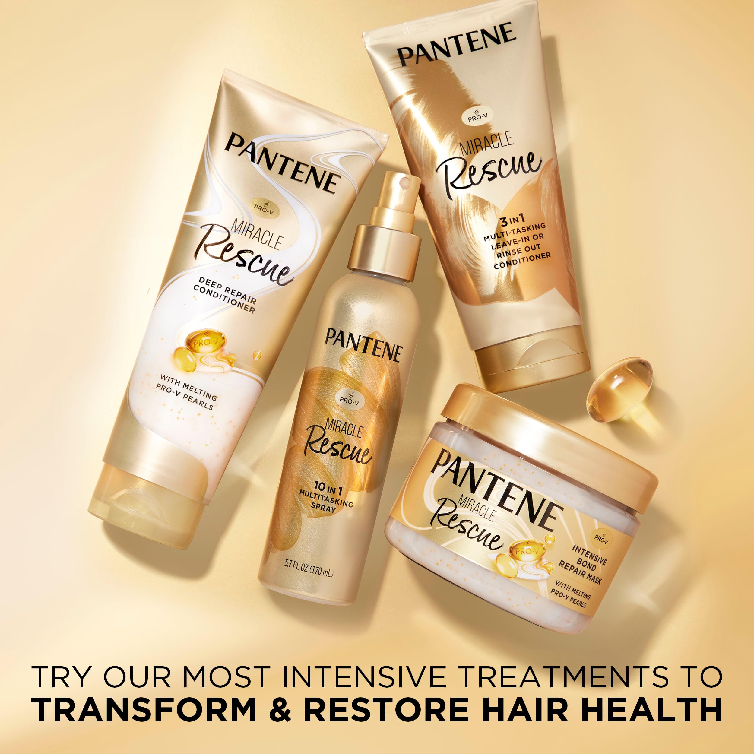 Pantene Miracle Rescue Mask packaging featuring sleek 10.1 oz bottle.