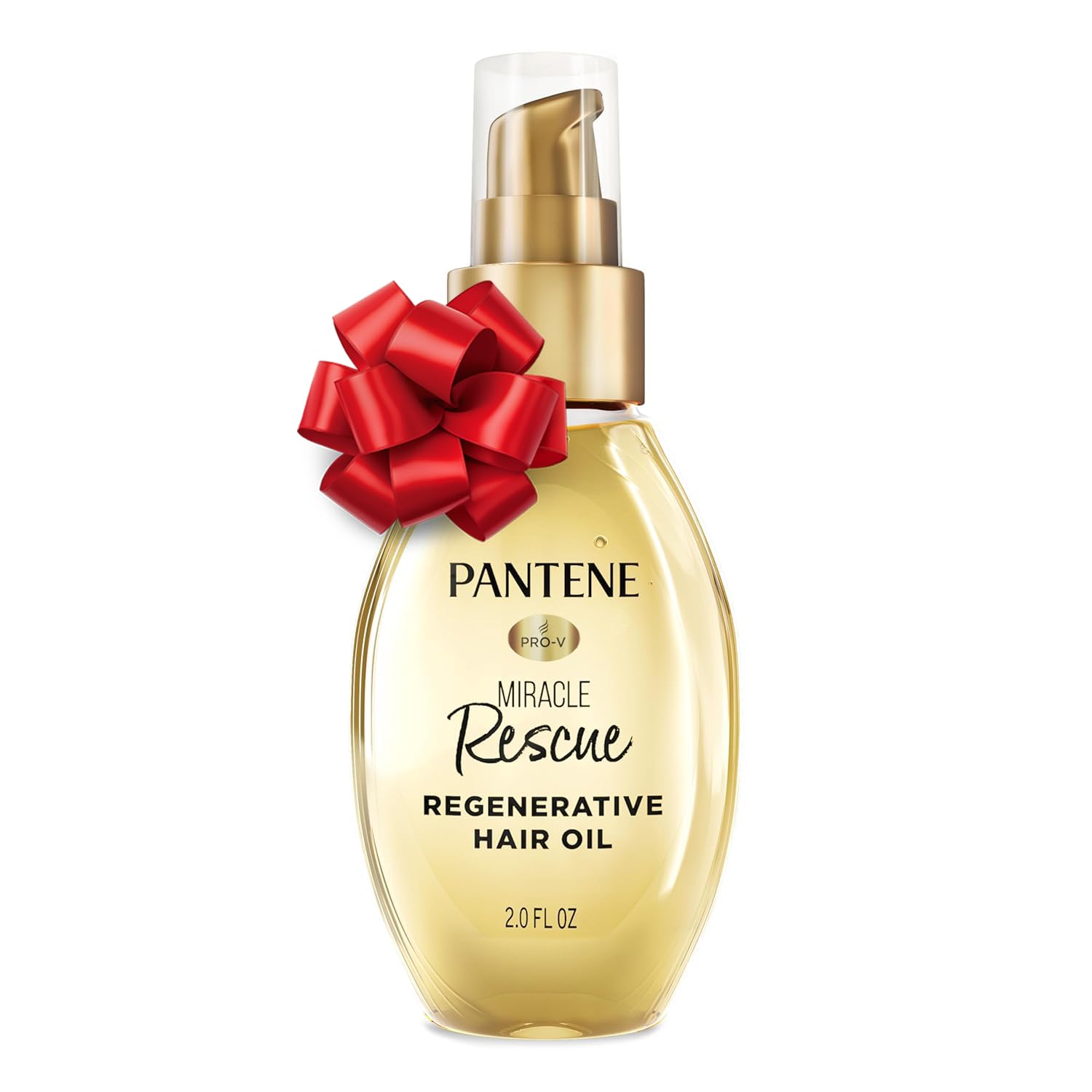 Pantene Miracle Rescue Regenerative Hair Oil bottle with pump for easy daily use and frizz control.