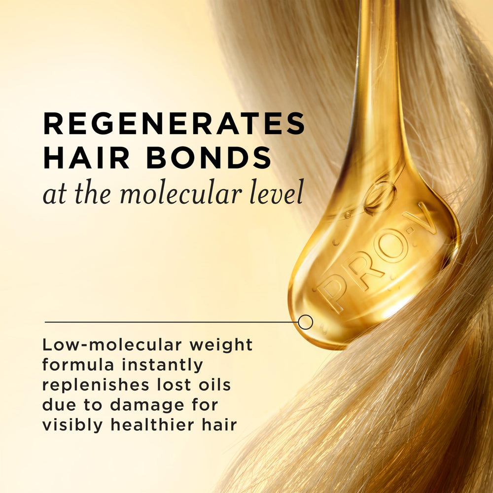 Pantene Miracle Rescue Regenerative Hair Oil on fine hair highlights lightweight hydration and shine.