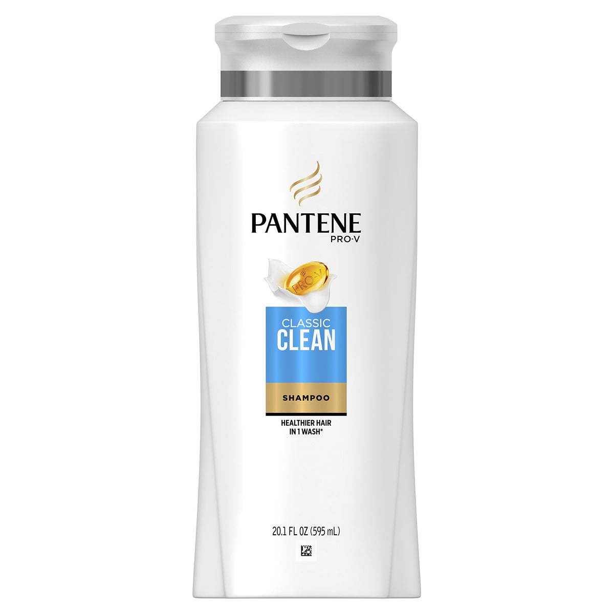 Pantene Pro-V Classic Clean Shampoo bottle front, highlighting daily cleansing
