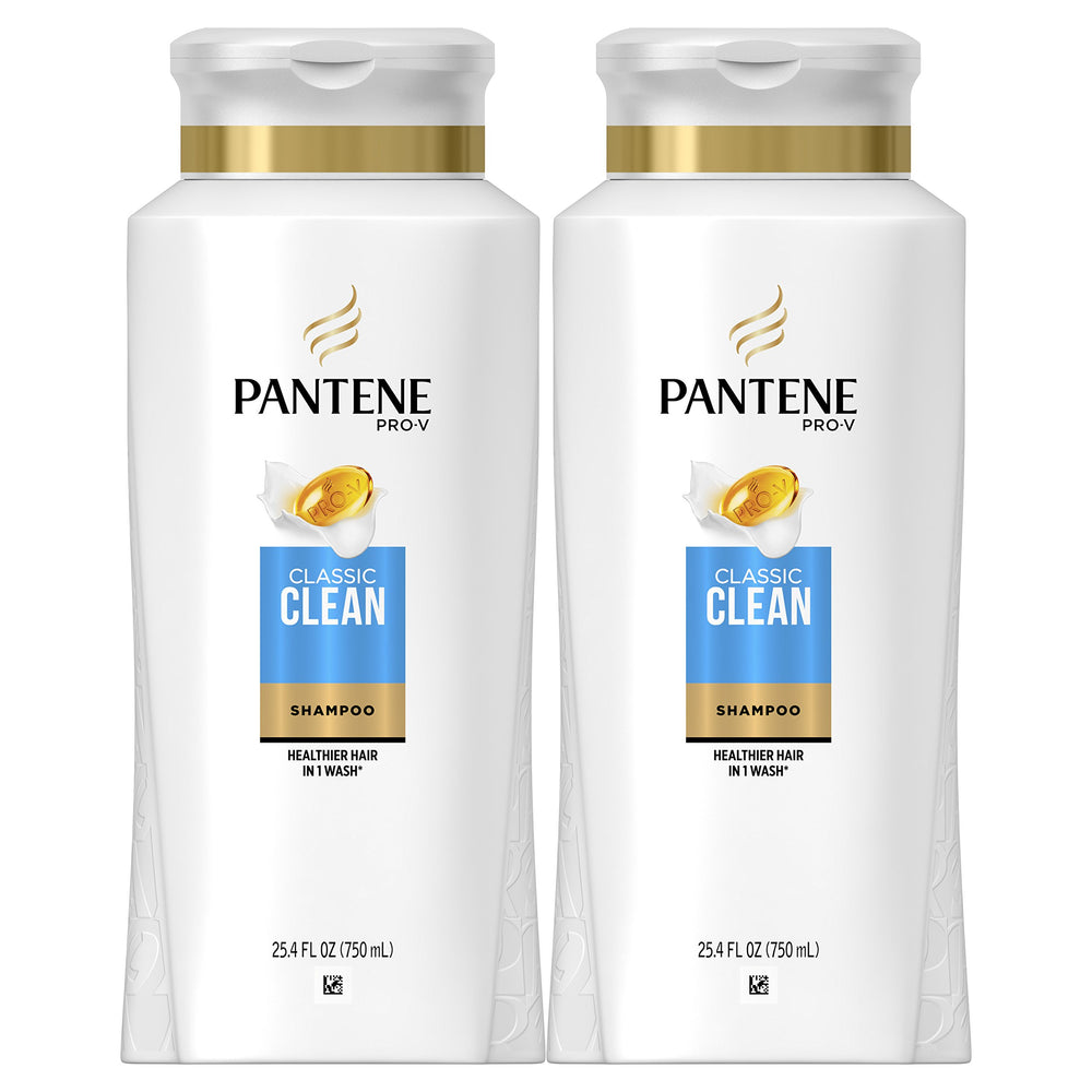 Pantene Pro-V Classic Clean Shampoo bottle front view for daily cleansing and shiny hair