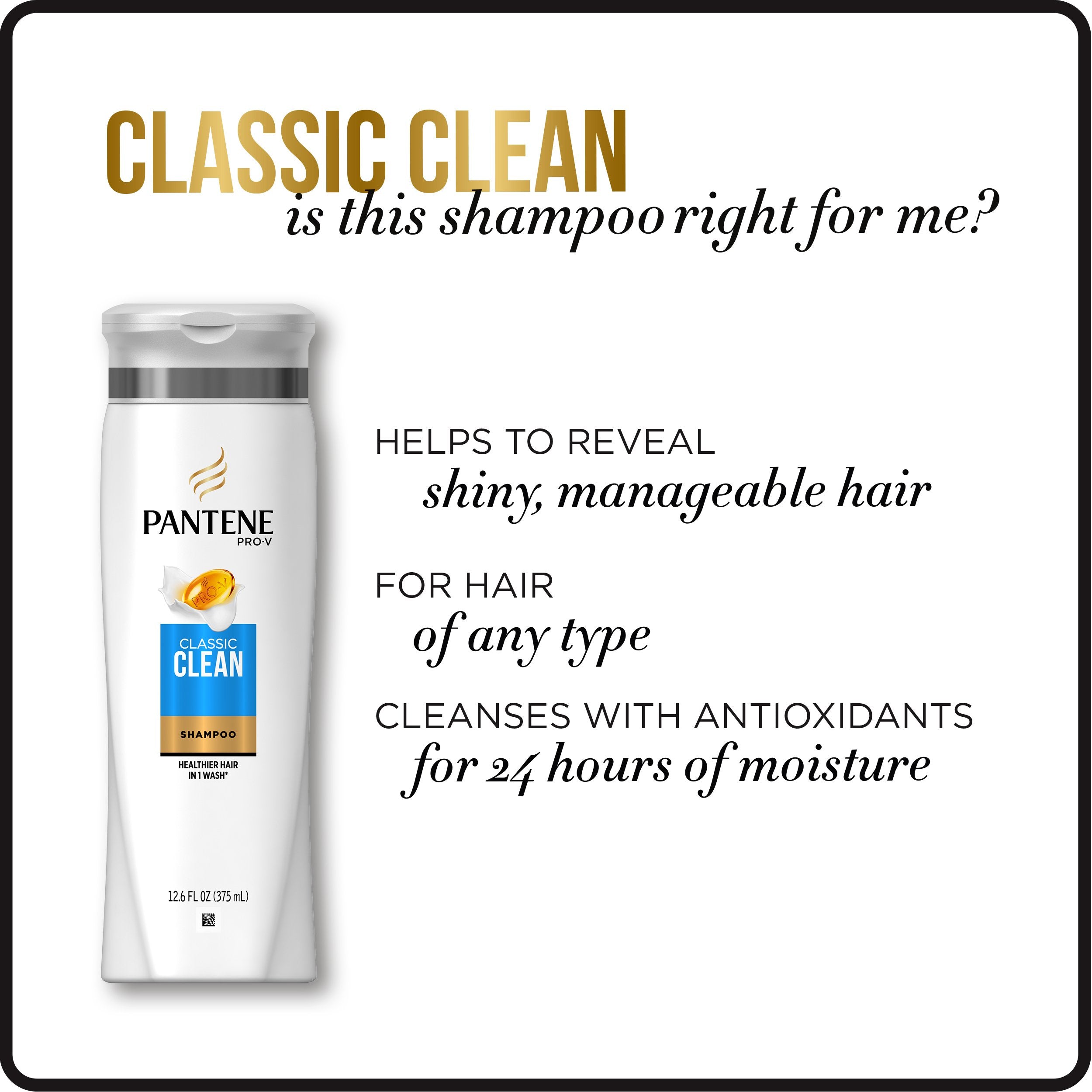 Pantene Pro-V Classic Clean Shampoo lather forming for clean hair