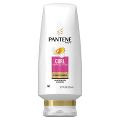 Pantene Pro-V Curl Perfection Conditioner bottle shows frizz control for defined curls.