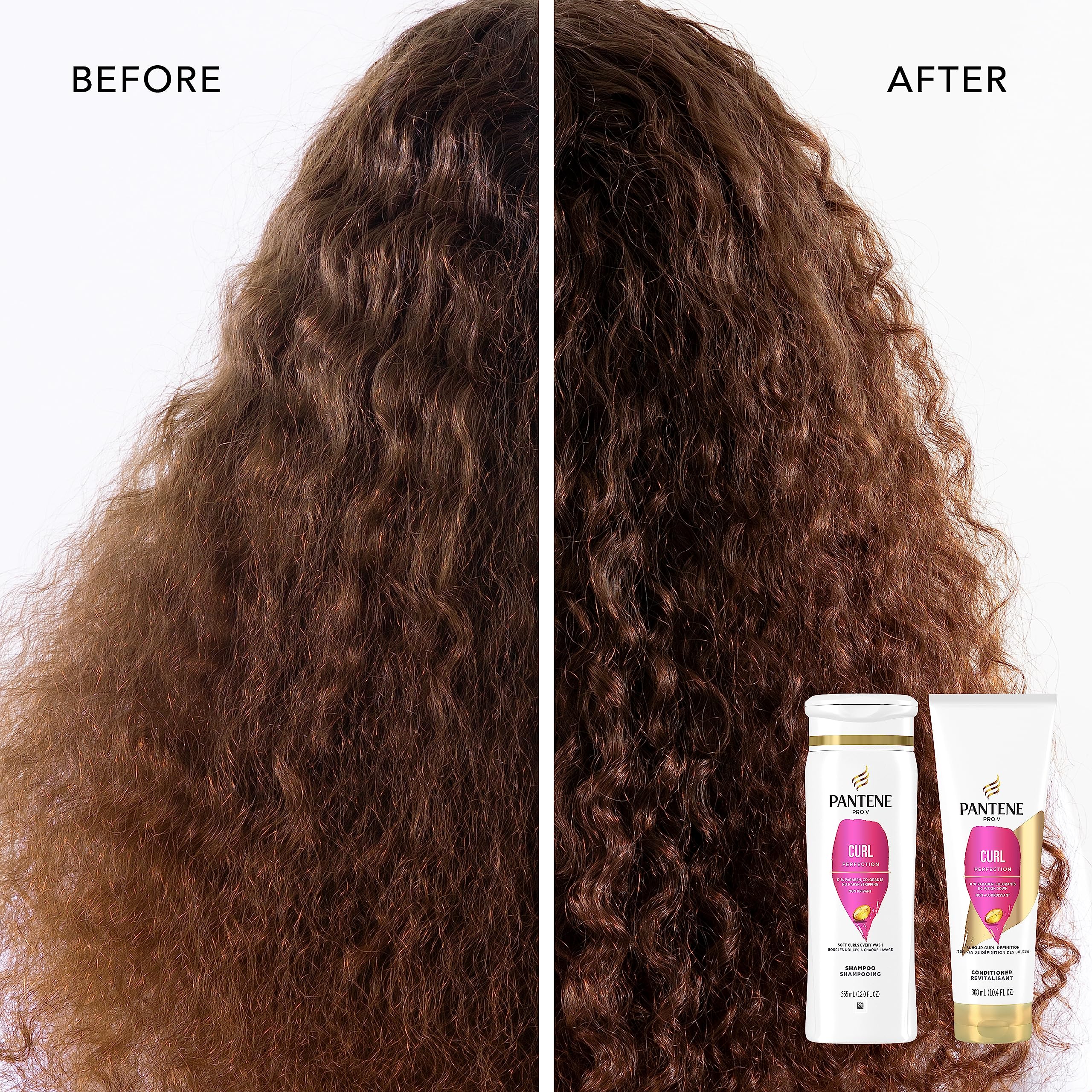 Pantene PRO-V Curl Perfection Shampoo frizz-free hair result in a glossy look