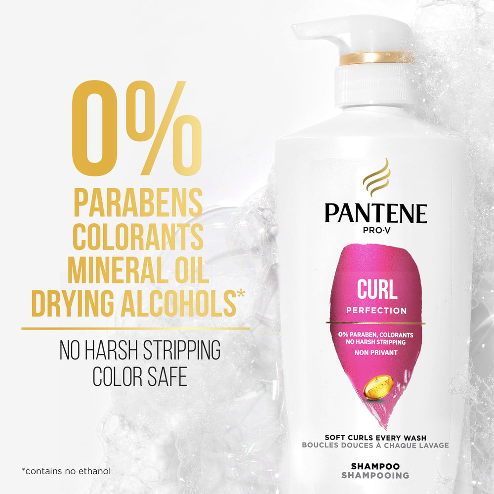 Pantene PRO-V Curl Perfection ingredients blend highlighting nutrient-rich formula for hydration