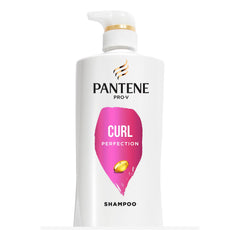 Pantene PRO-V Curl Perfection Shampoo bottle shown for hydrated curls in home routine