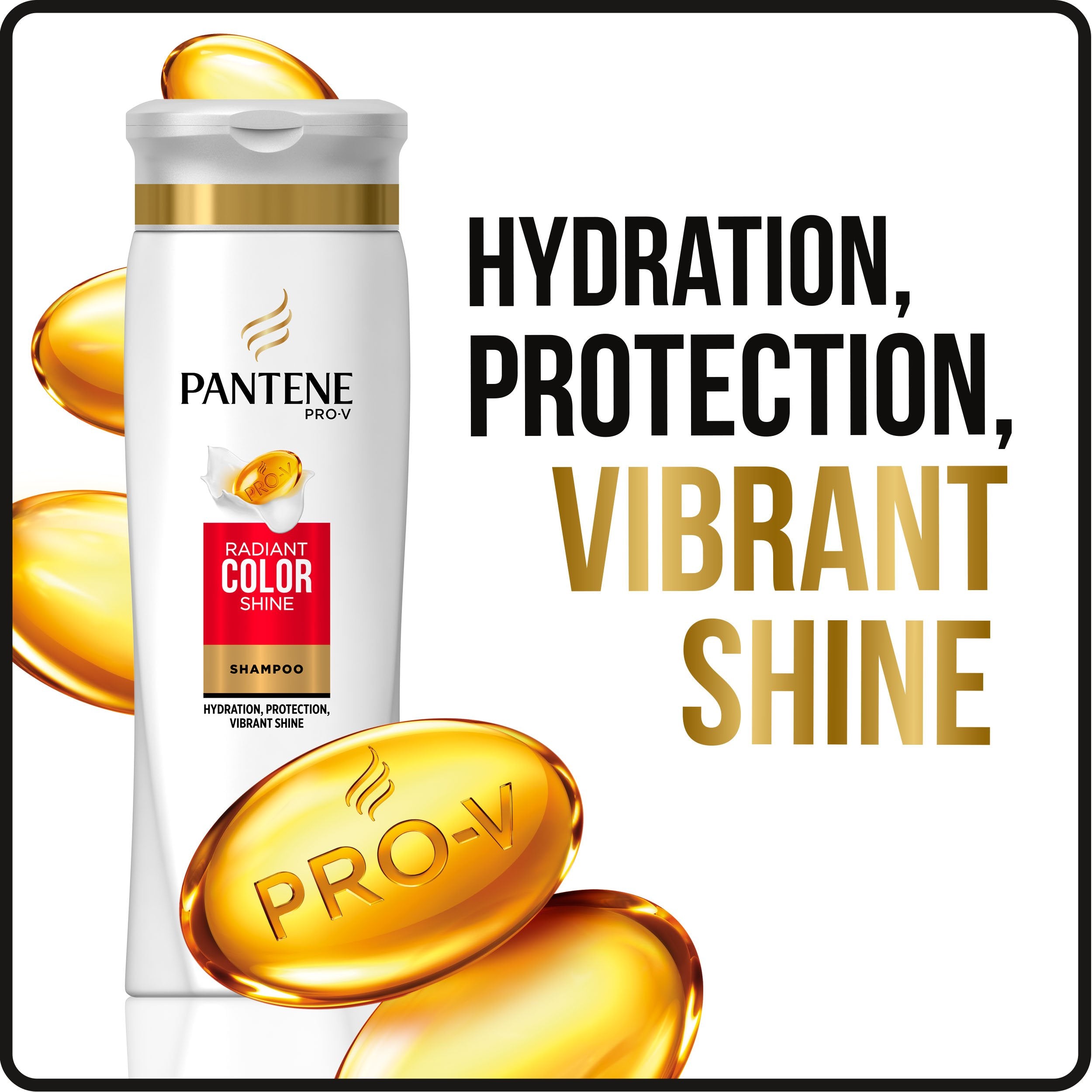 Pantene Pro-V nutrients and antioxidants label suggests nourishing protection against color fade.