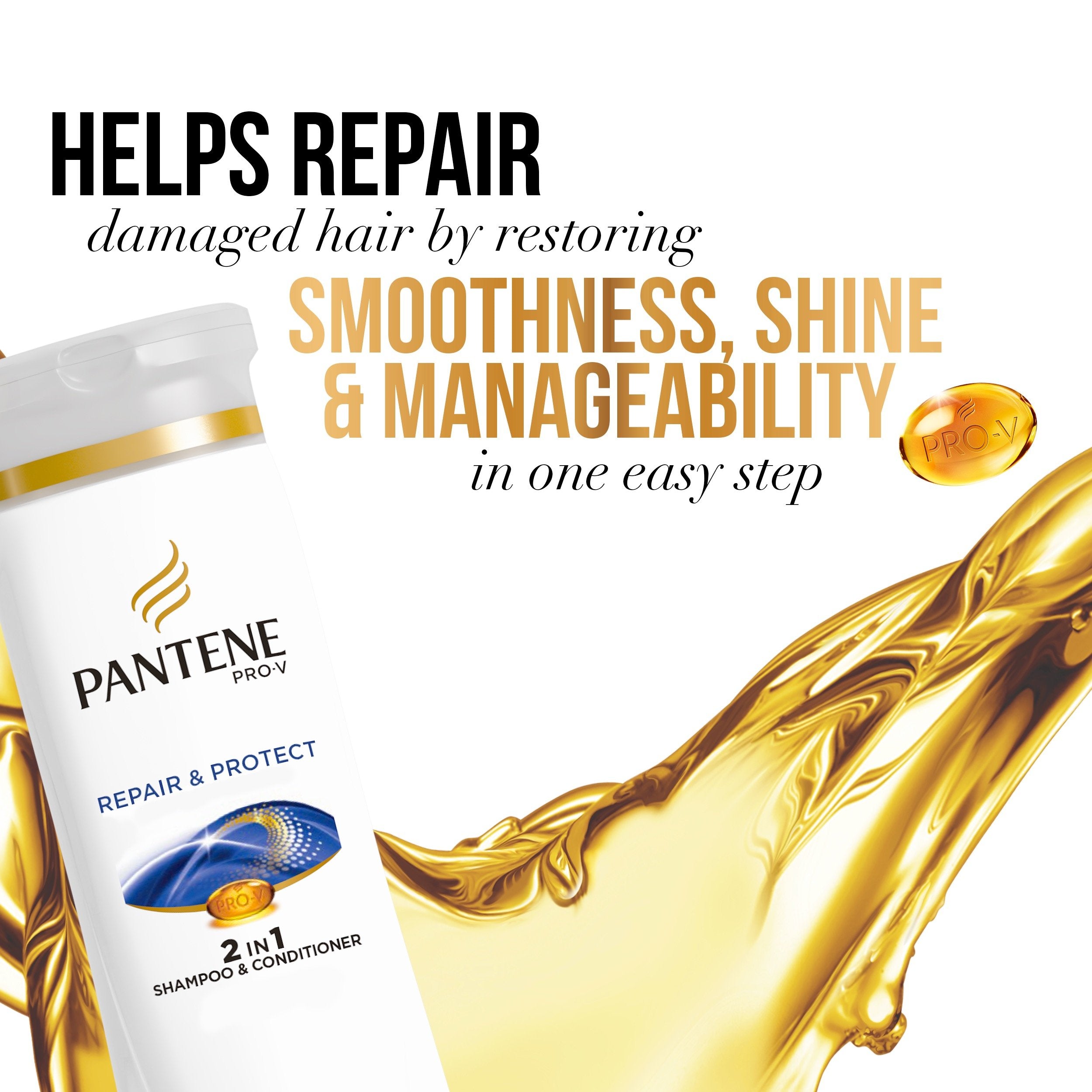 Pantene Pro-V Repair & Protect collection packaging highlighting nourishing care.