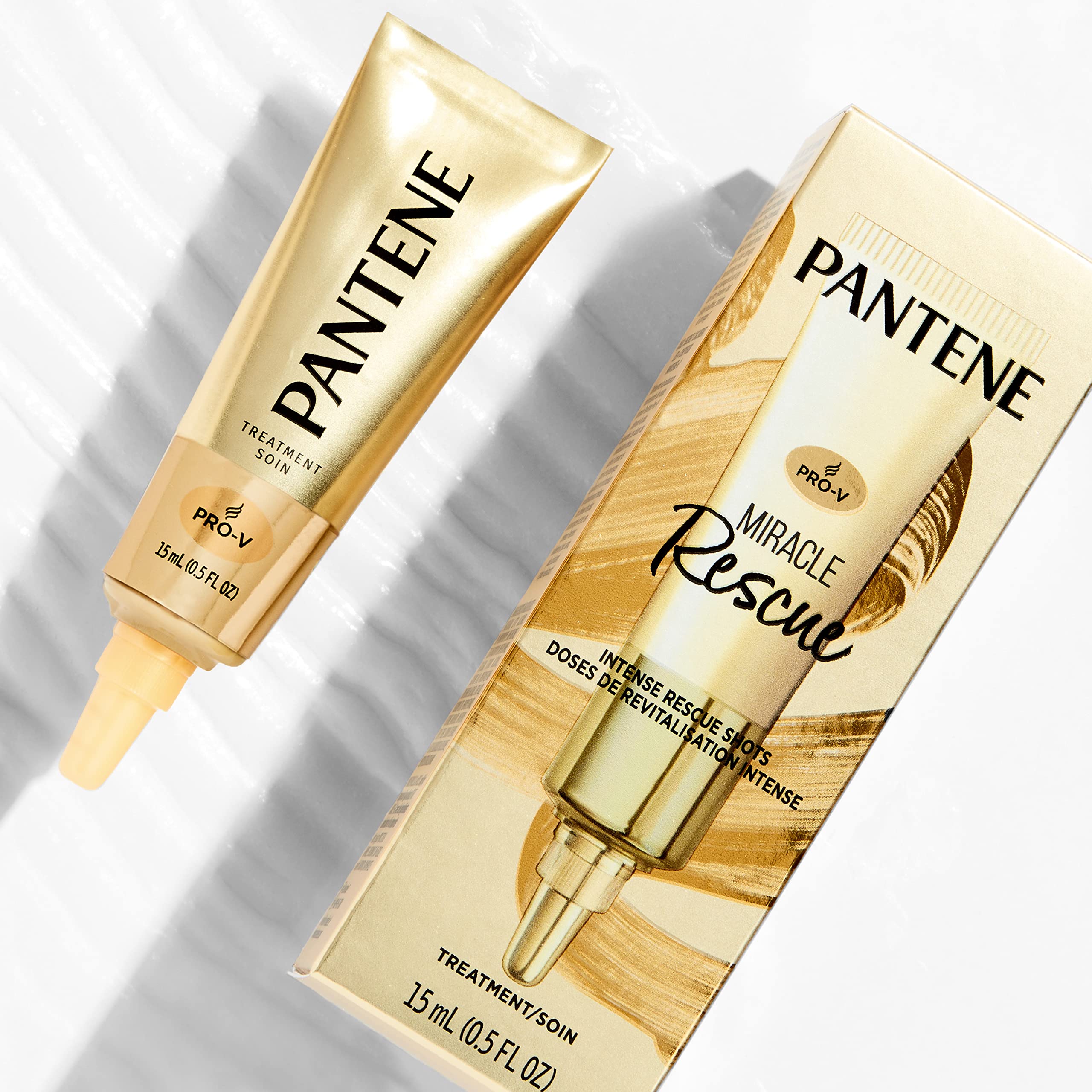 Pantene Pro-V Repair & Protect conditioner close-up showing silky texture and shine