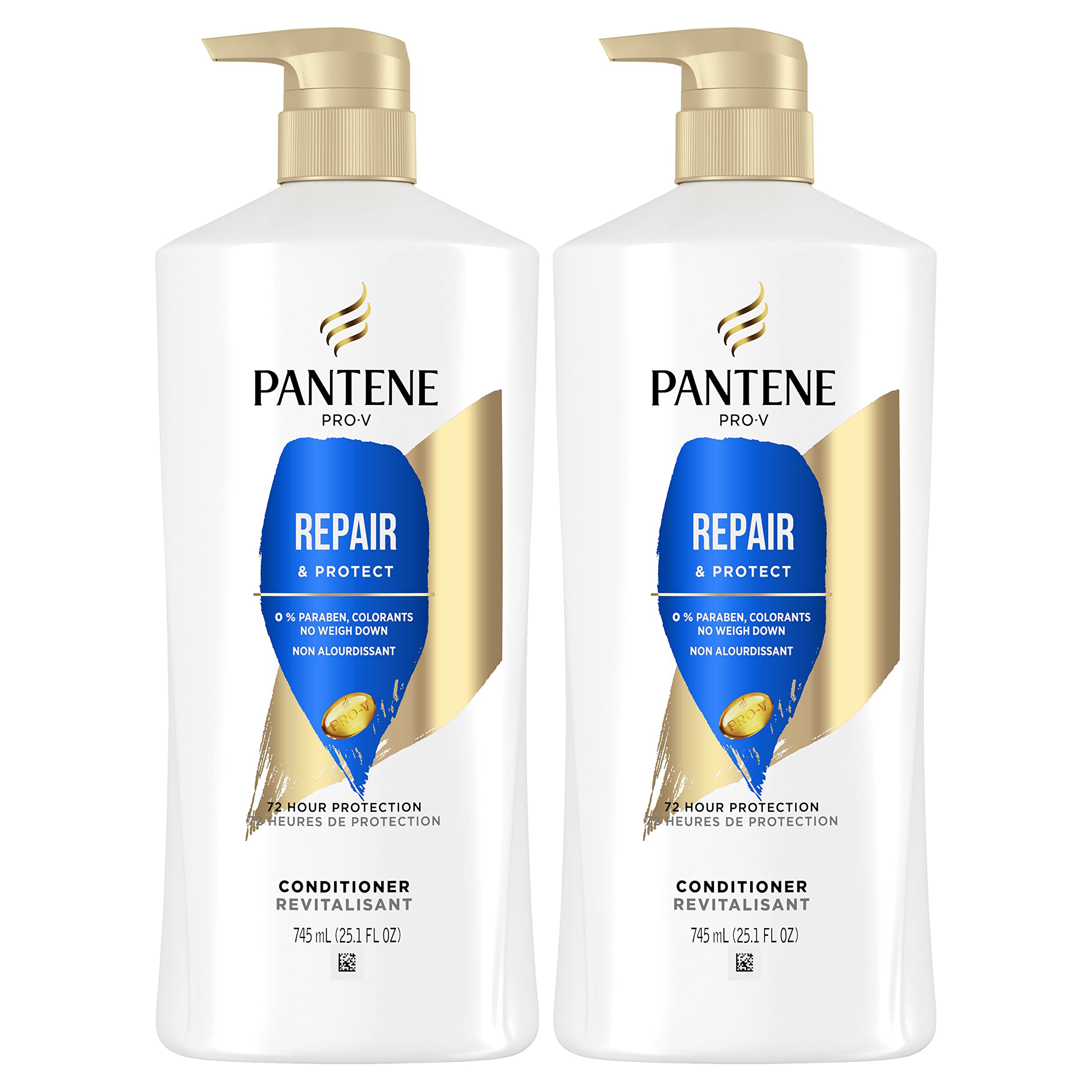 Pantene Pro-V Repair & Protect twin-pack bottle for color-safe conditioning and damaged-hair repair