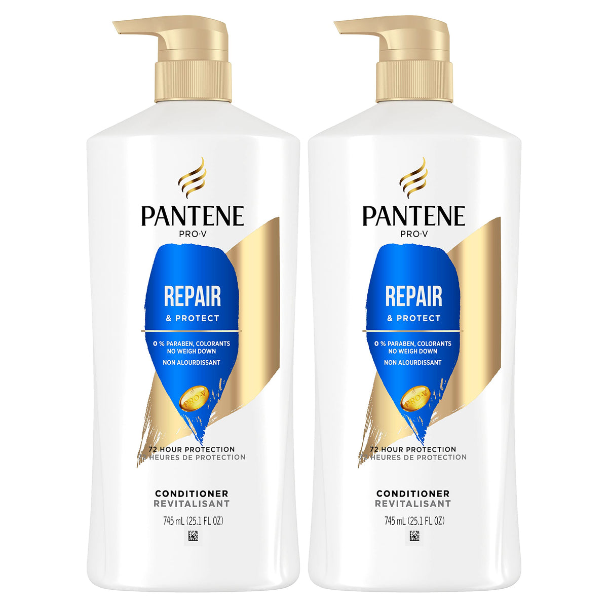 Pantene Pro-V Repair & Protect twin-pack bottle for color-safe conditioning and damaged-hair repair