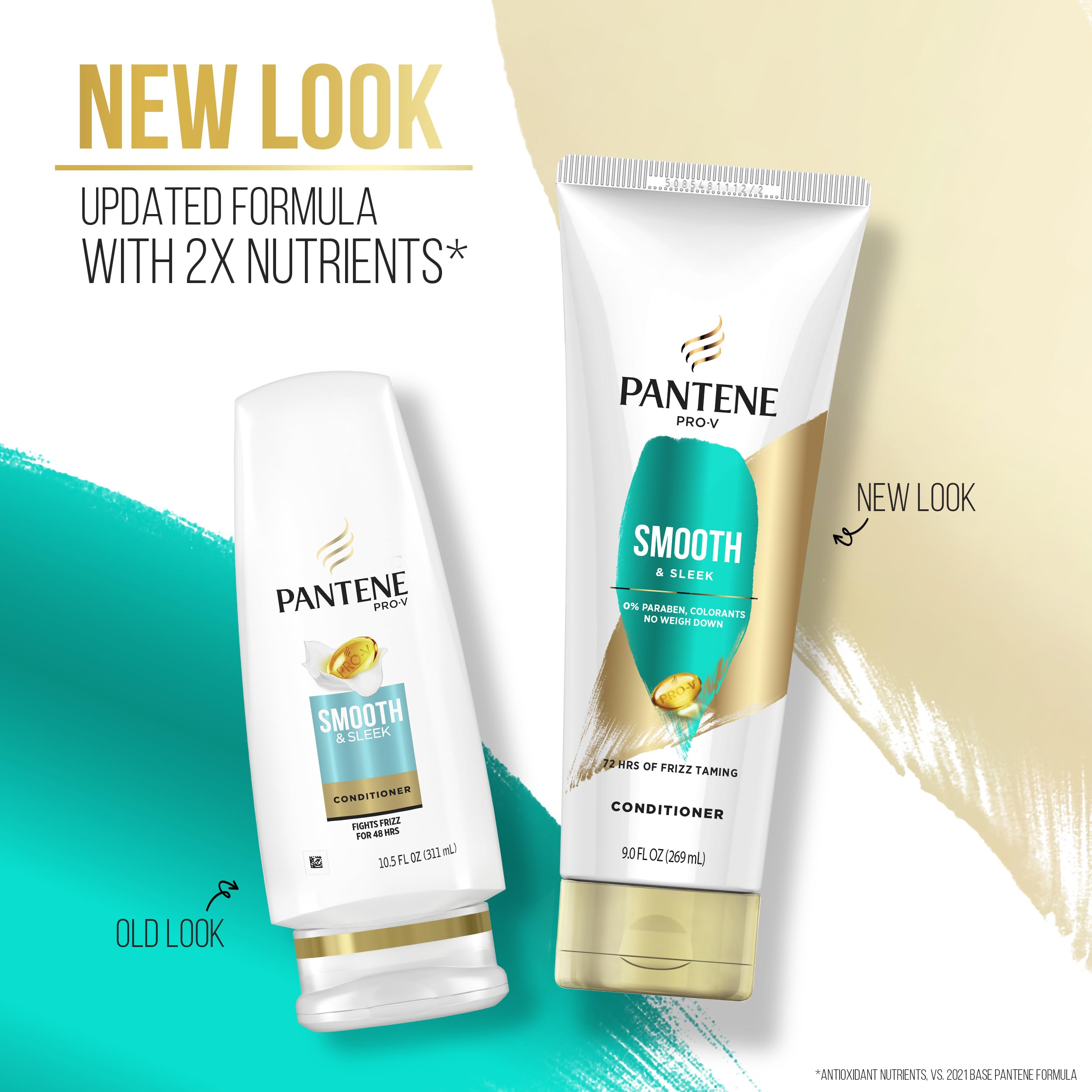 Pantene Pro-V Smooth conditioner front bottle for frizz control up to 72 hours