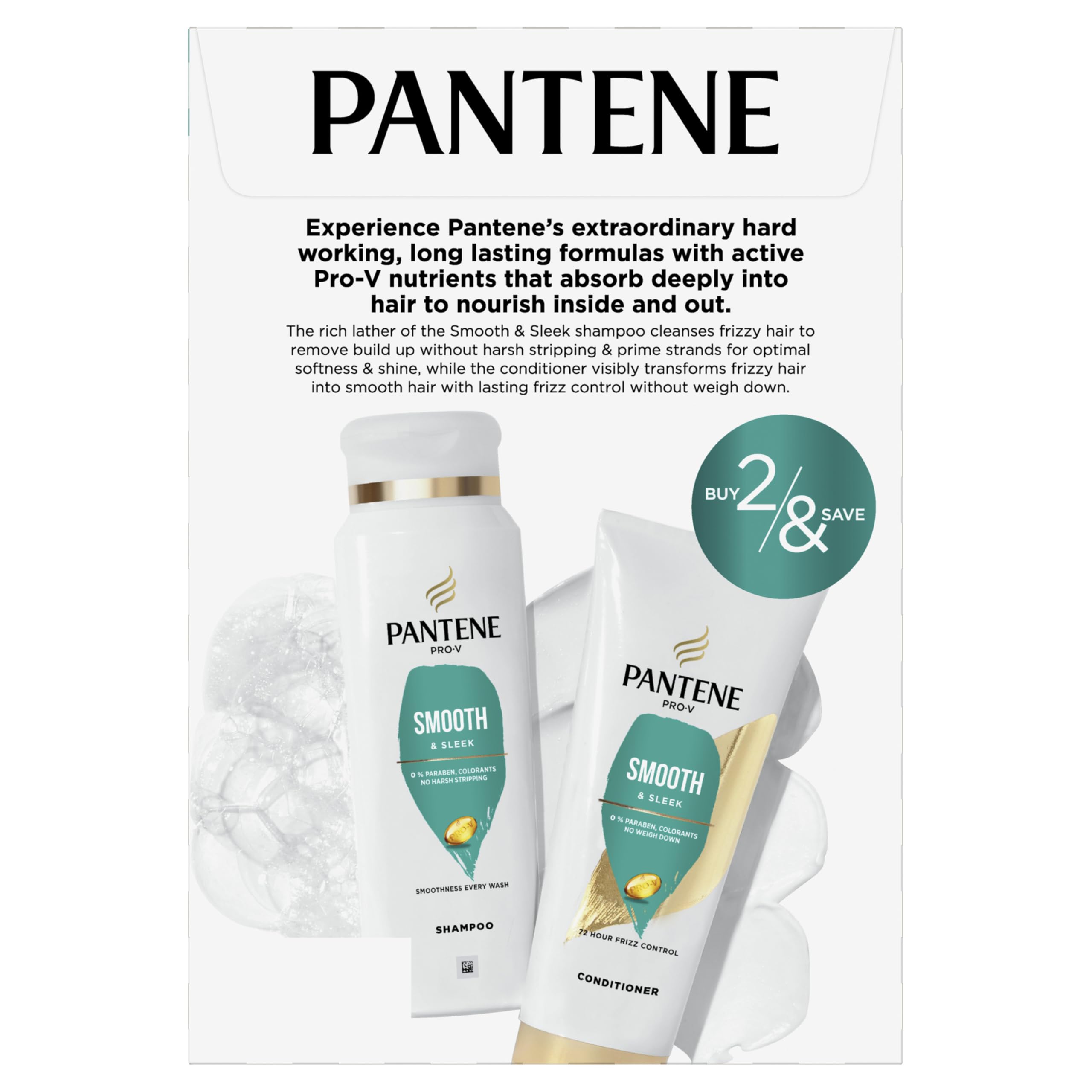 Pantene Pro-V Smooth duo on shelf image for convenient daily routine