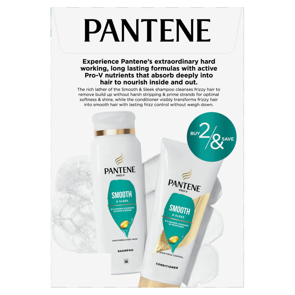 Pantene Pro-V Smooth duo on shelf image for convenient daily routine