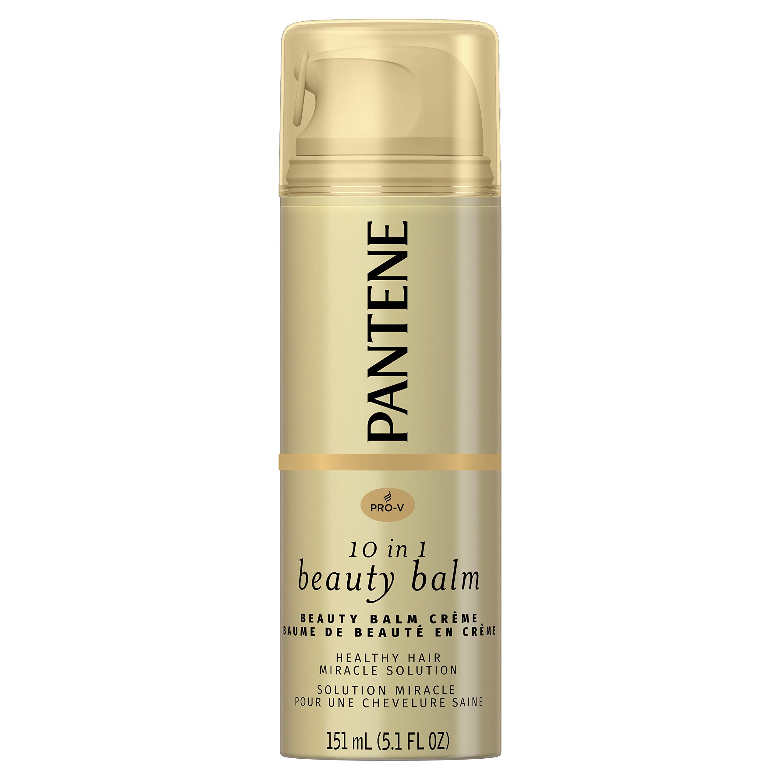 Pantene Pro-V Ultimate 10-in-1 Beauty Balm bottle highlights nourishing, lightweight hair care