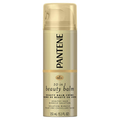 Pantene Pro-V Ultimate 10-in-1 Beauty Balm bottle highlights nourishing, lightweight hair care