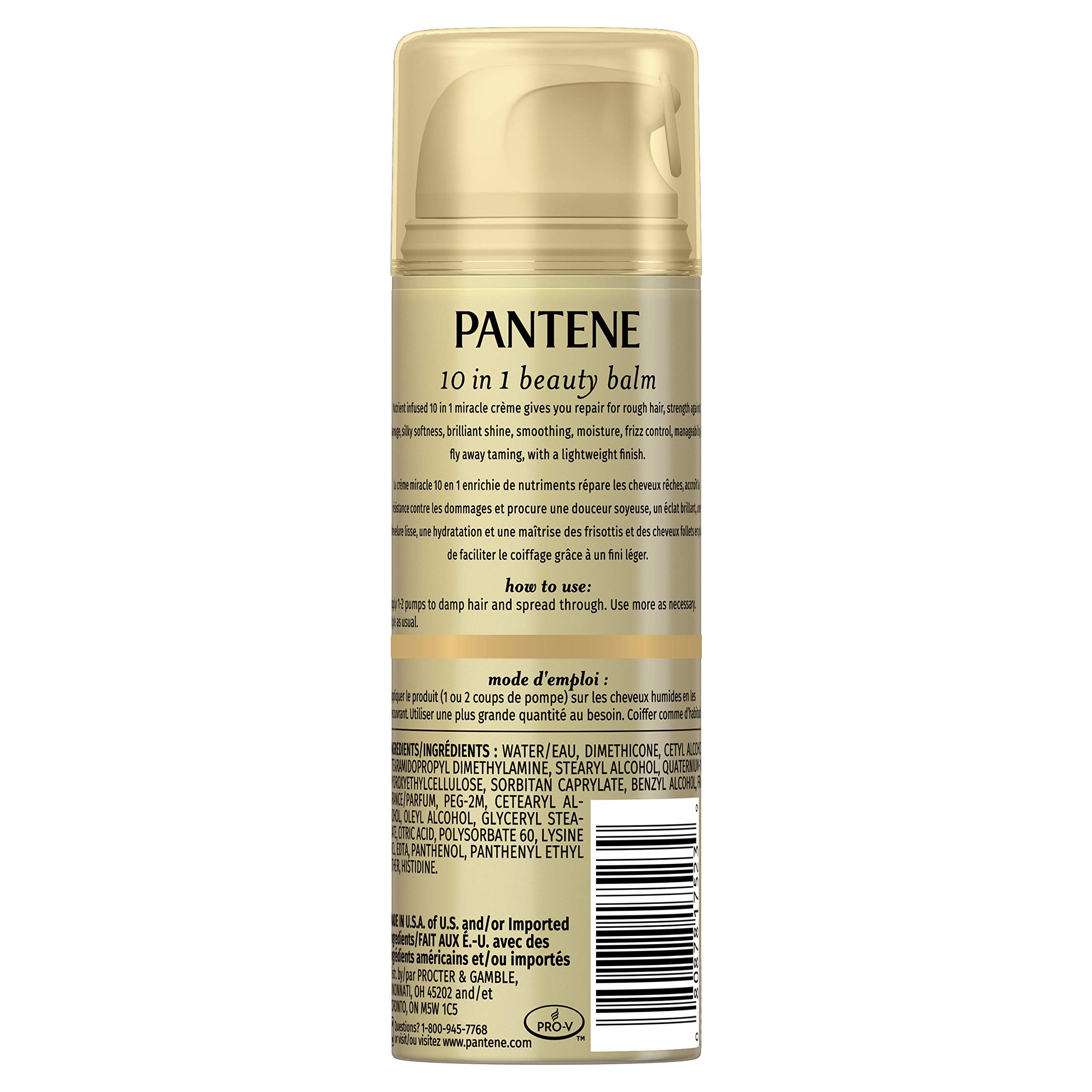 Pantene Pro-V Ultimate 10-in-1 Beauty Balm cream texture close-up suggests smooth, frizz-taming results