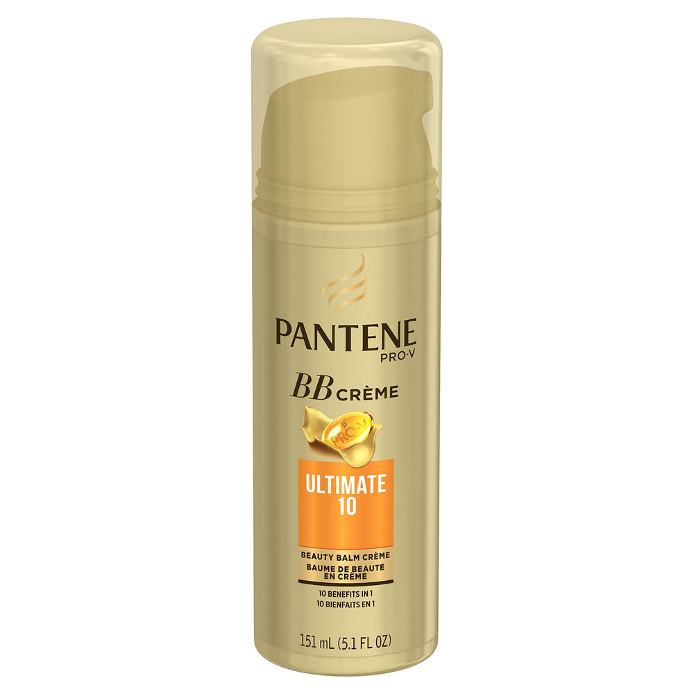 Pantene Pro-V Ultimate 10-in-1 Beauty Balm shine shot reflects glossy, detangled results